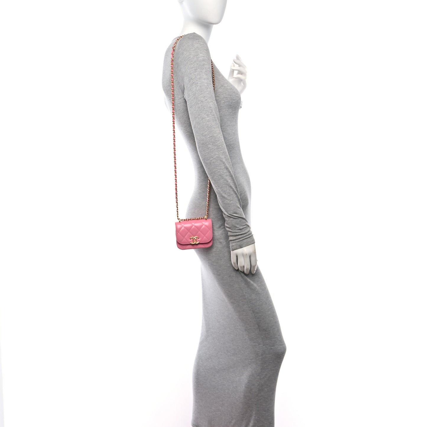 Quilted CC Mini Flap Pink