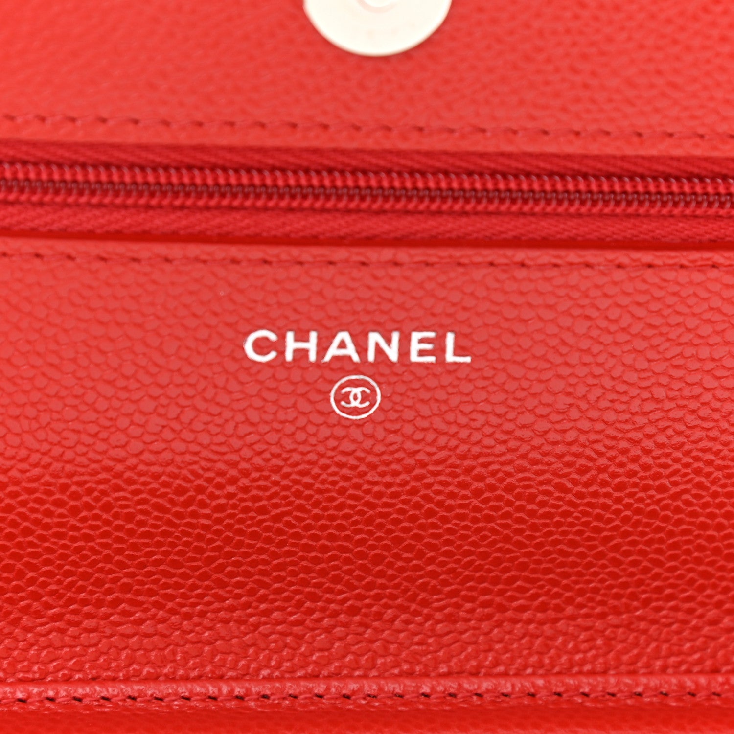 Chanel Caviar Quilted Wallet On Chain WOC Red 6 of 12