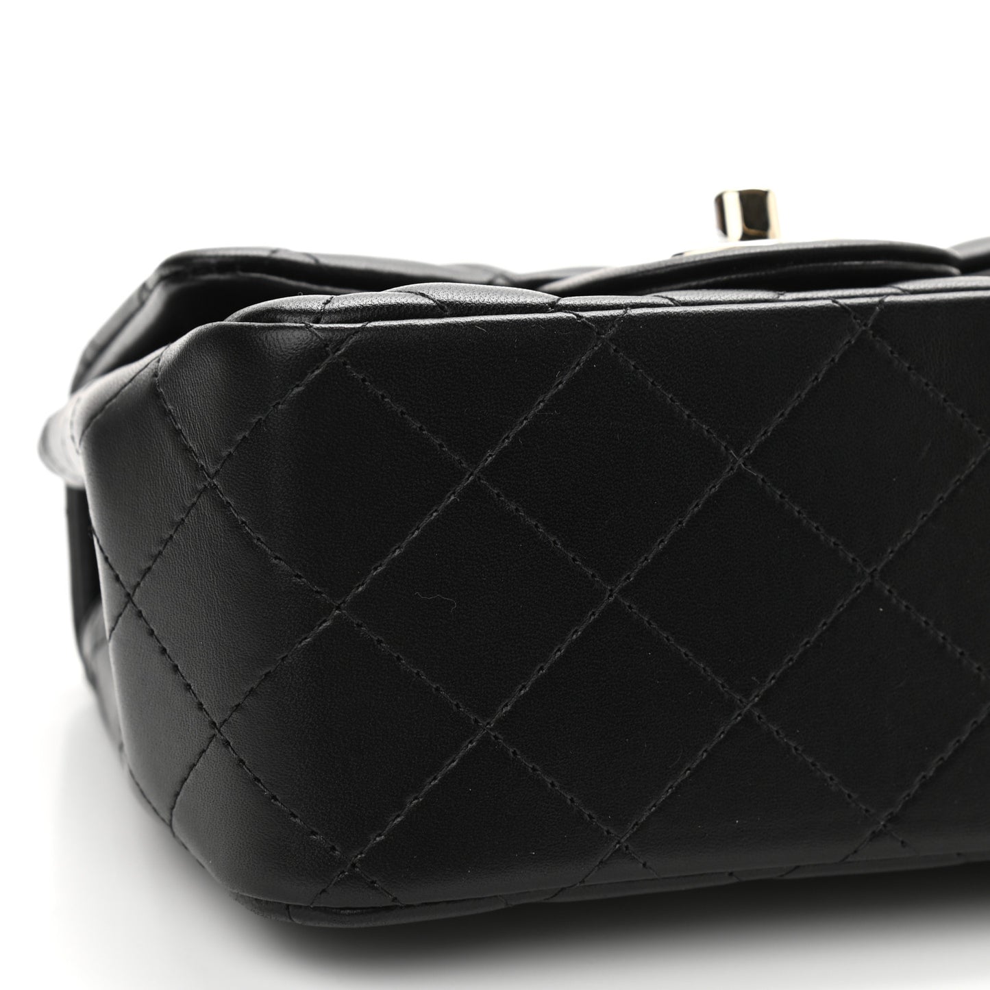 Lambskin Quilted Mini Square Flap Black