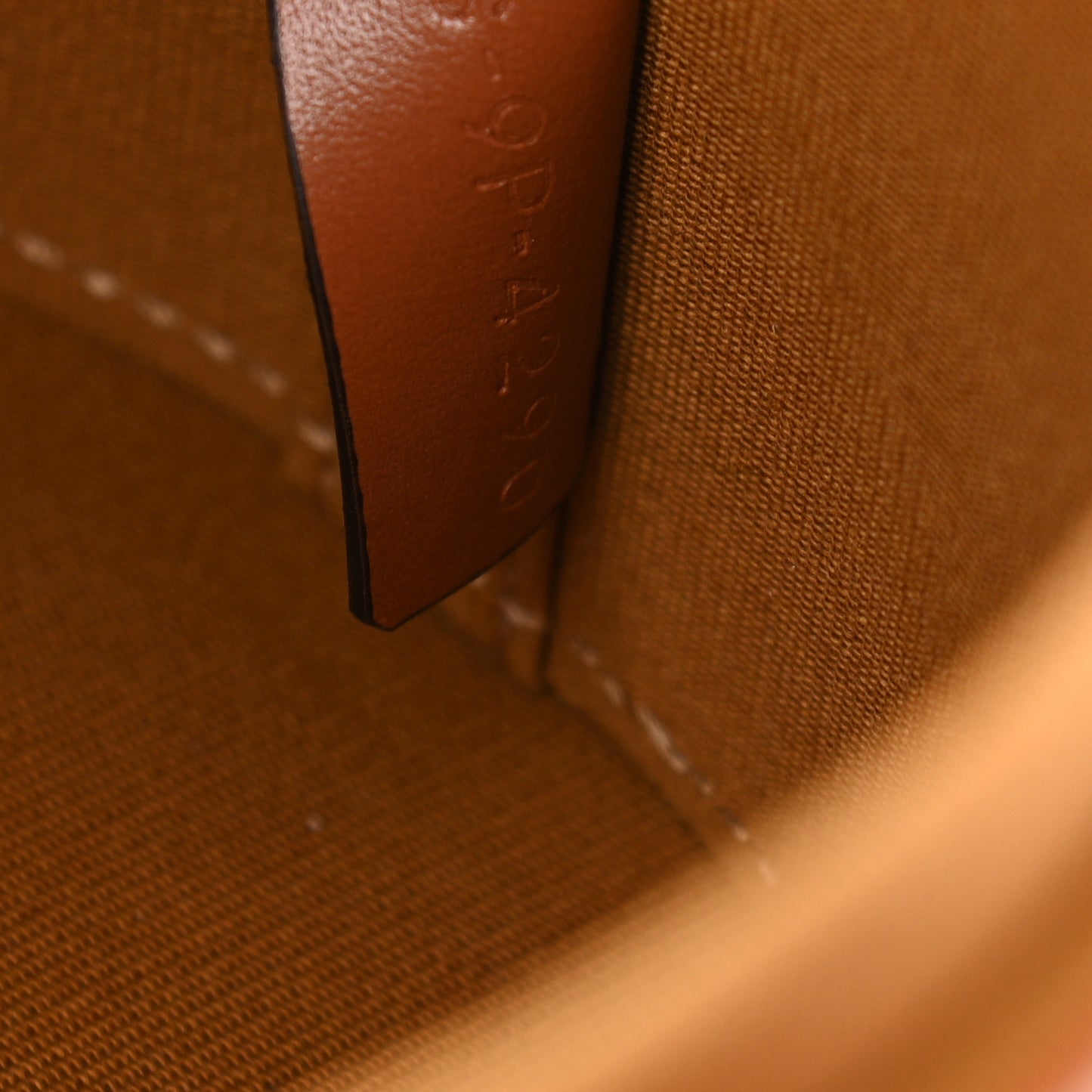Calfskin Triomphe Canvas Medium Tambour Bag Tan