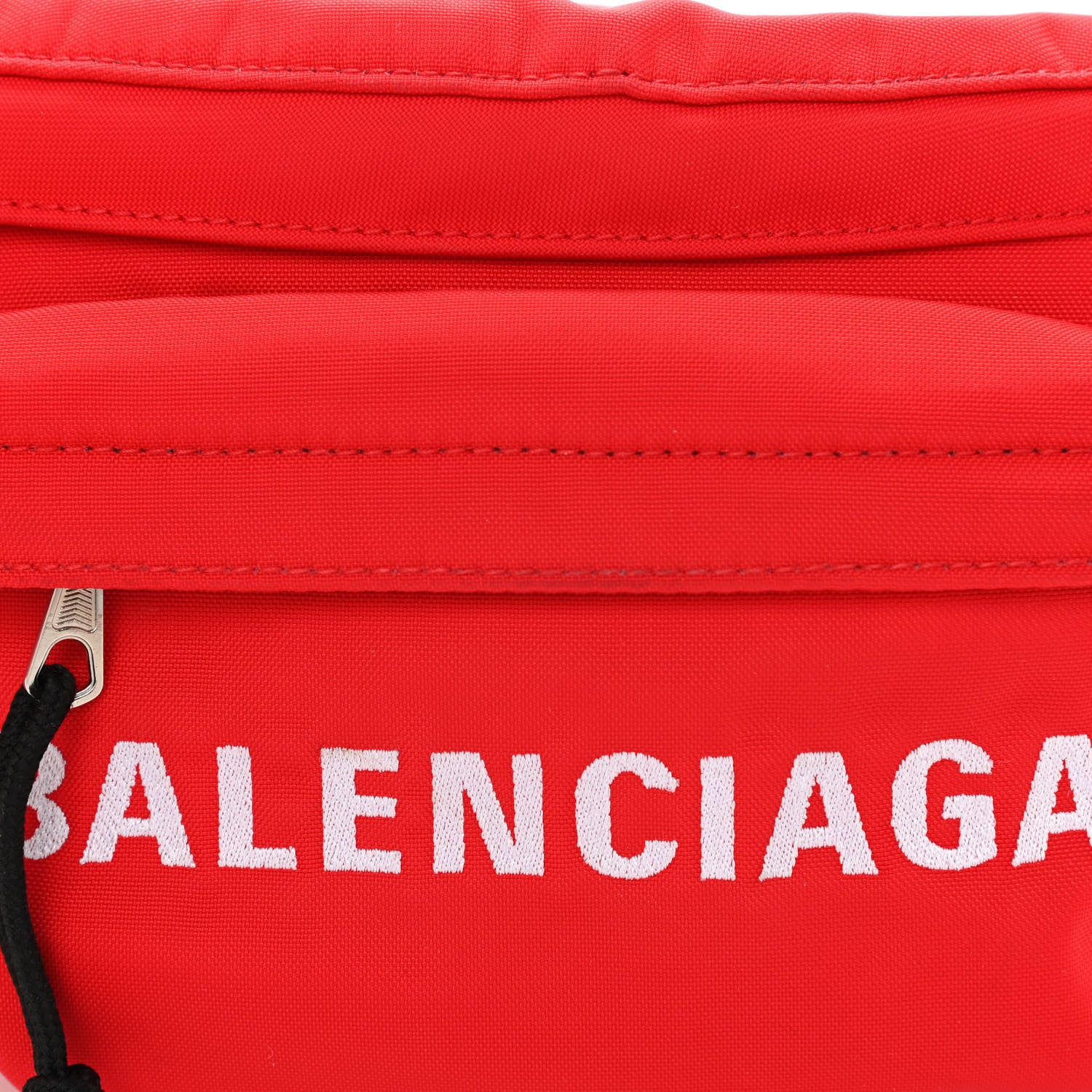 Balenciaga Sport Nylon Logo Embroidered Wheel Beltpack Bright Red White 8 of 10