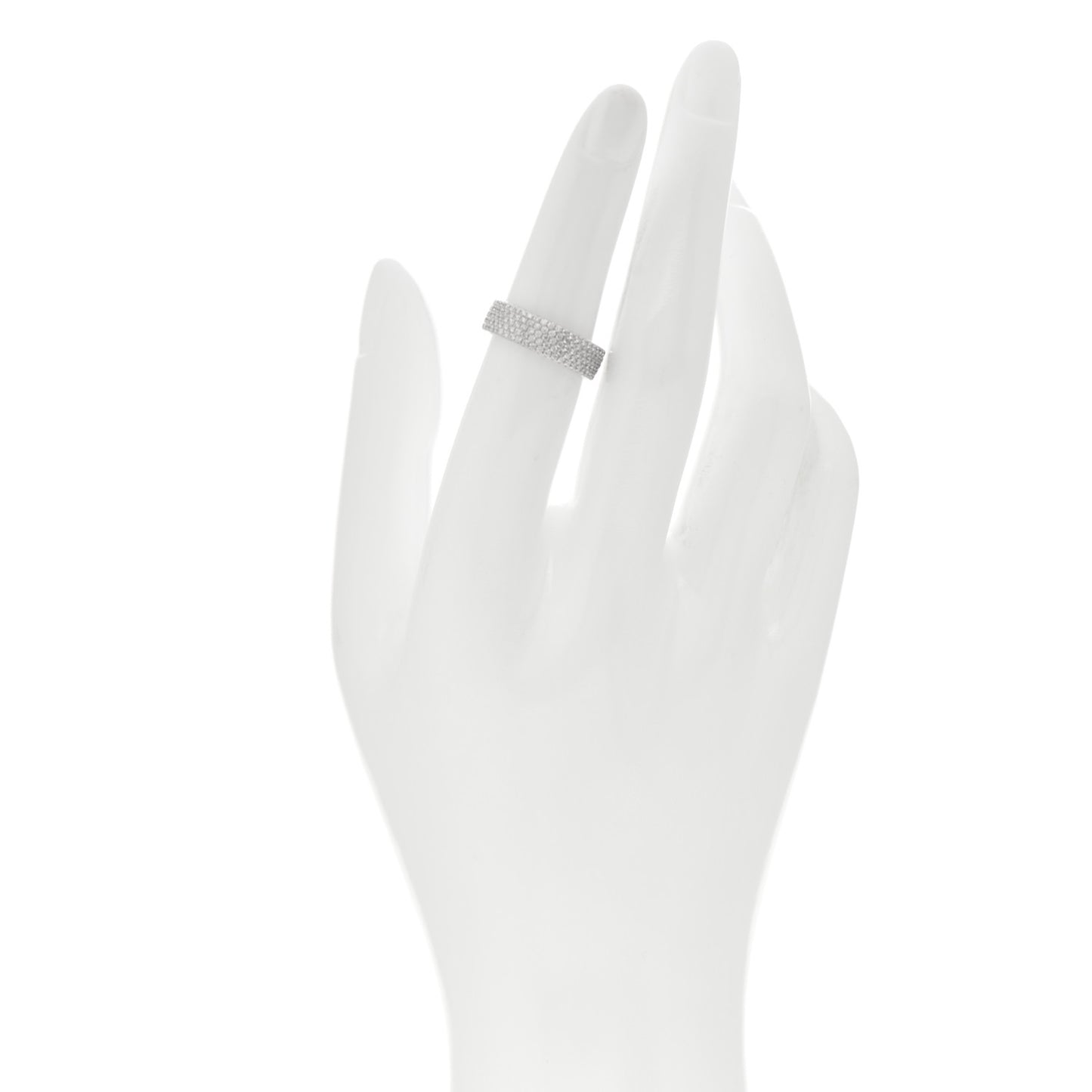 18K White Gold Diamond Metro Five-Row Ring 50 5.5