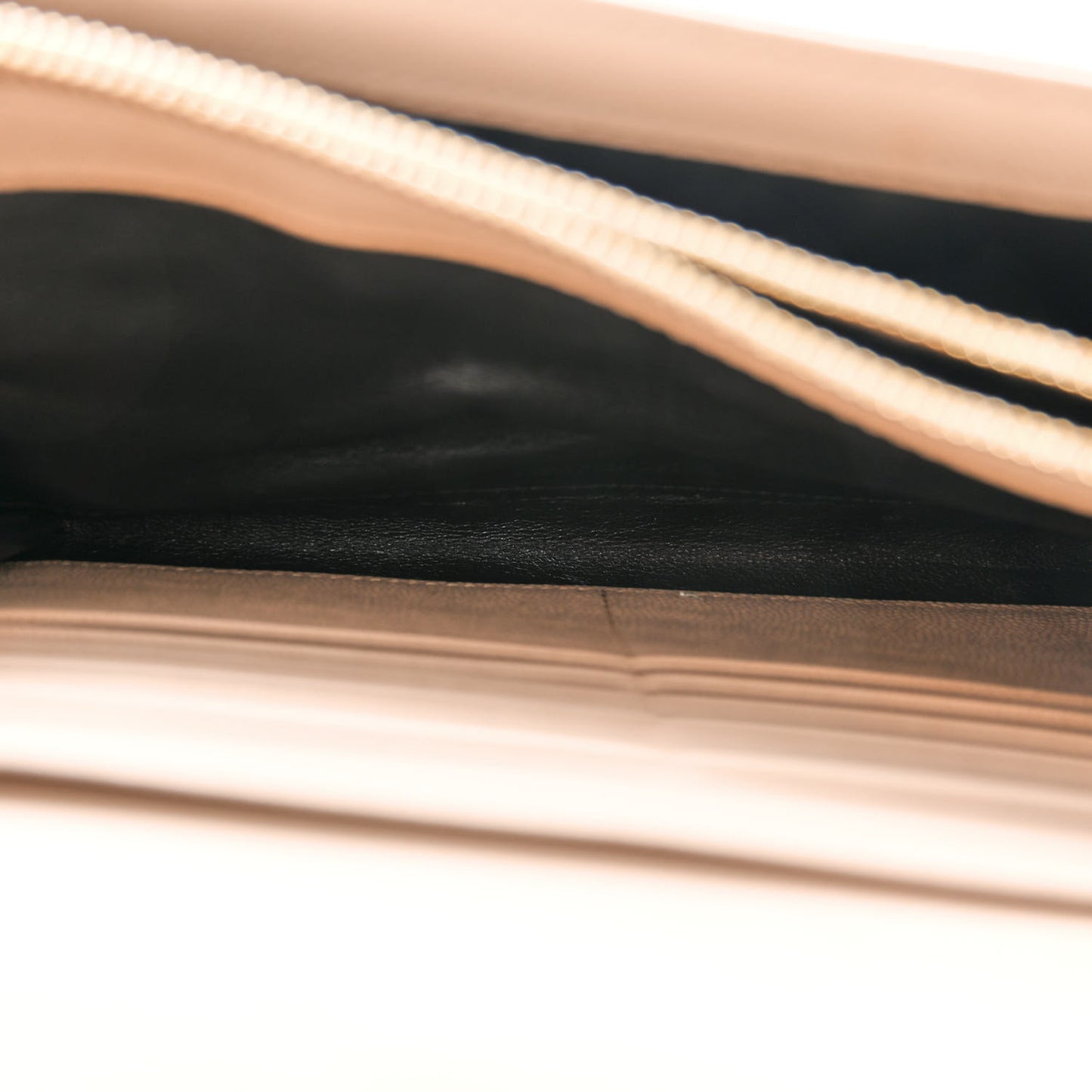 Grain De Poudre Matelasse Chevron Monogram Chain Wallet Dark Beige