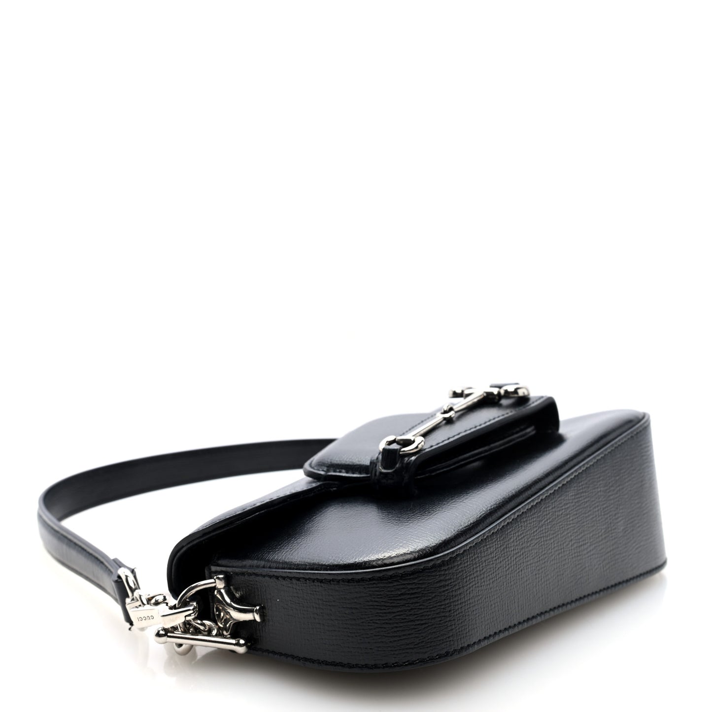 Calfskin Mini Horsebit 1955 Asymmetric Shoulder Bag Black
