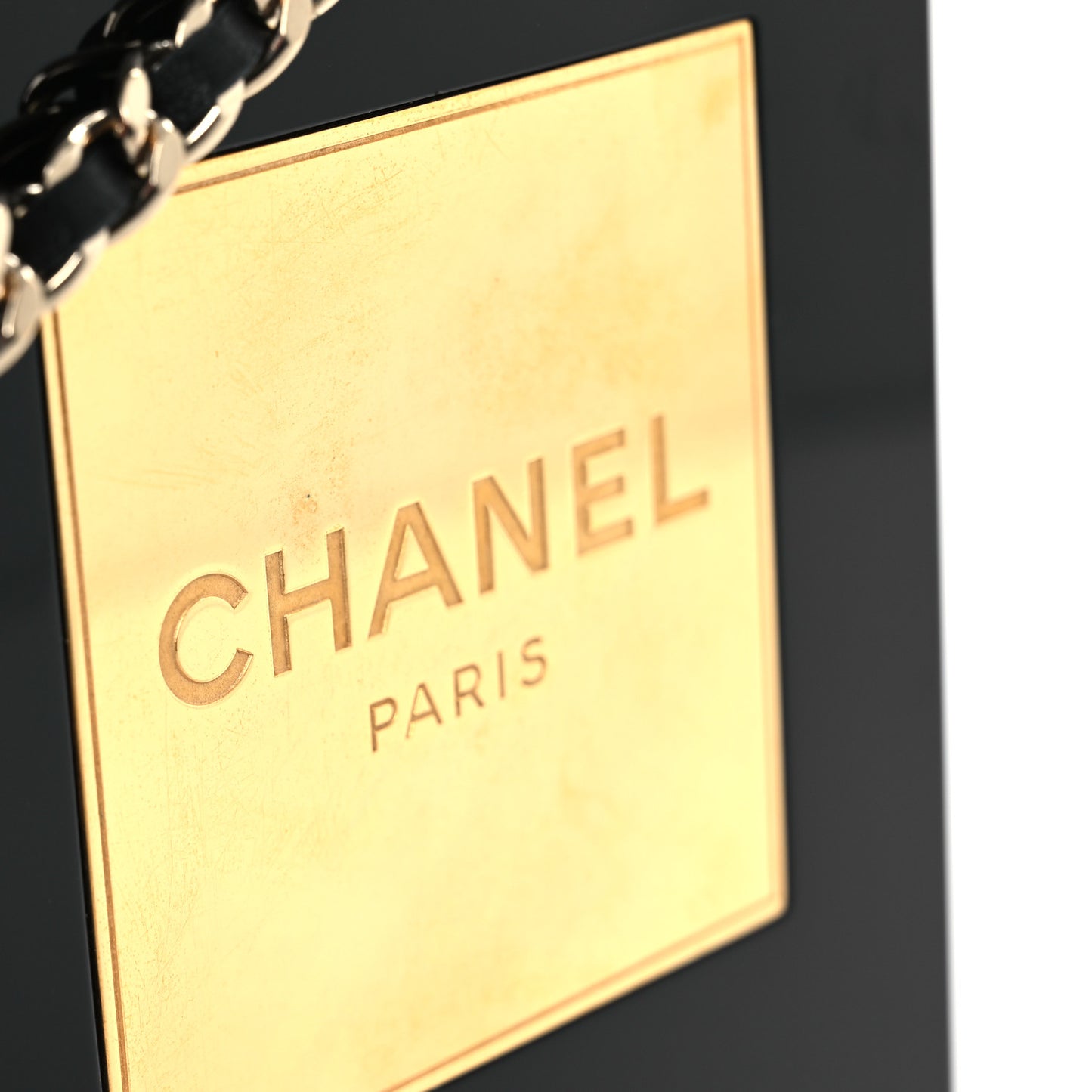 Plexiglass Perfume Bottle Clutch Black