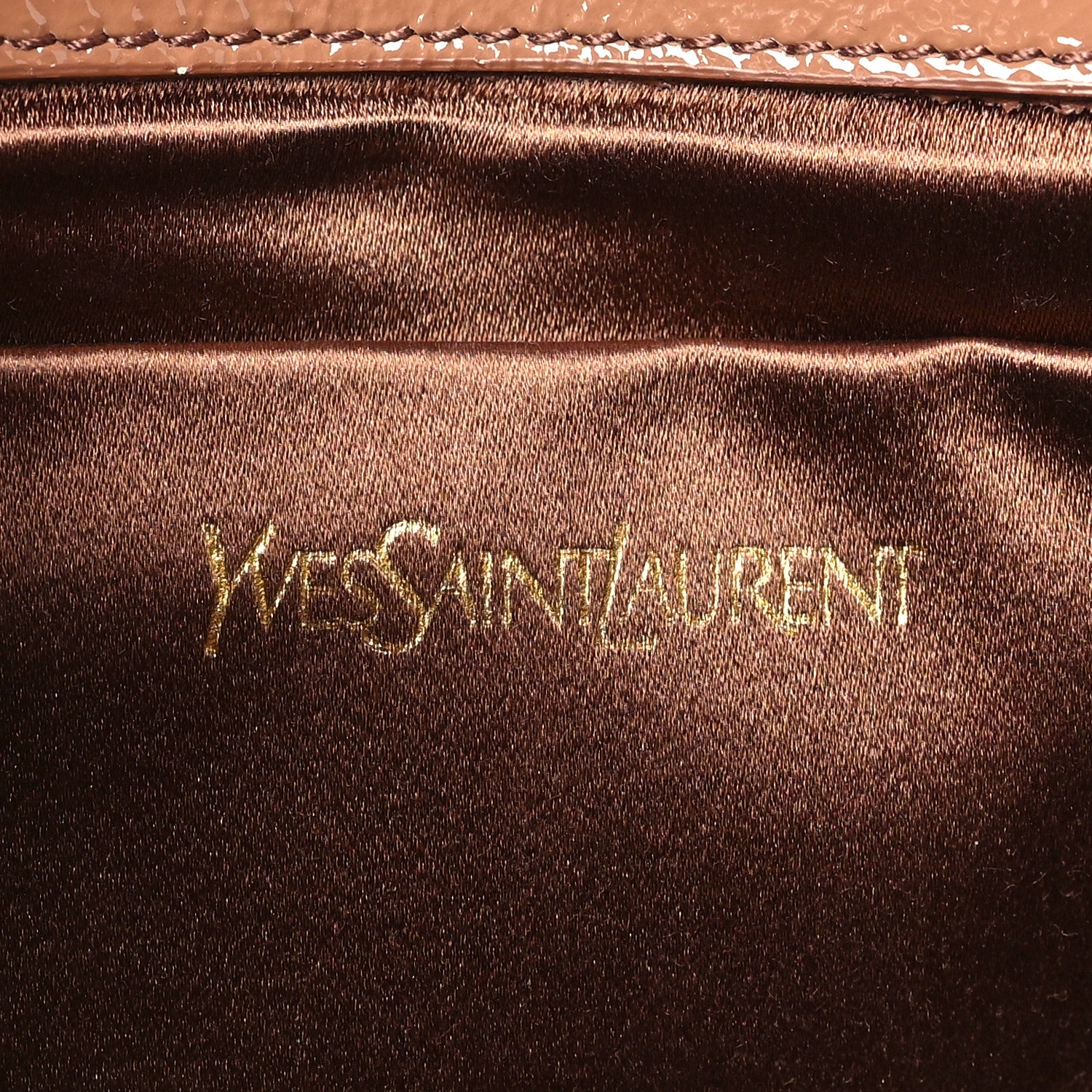 Saint Laurent Textured Patent Monogram Large Belle De Jour Clutch Tobacco 6 of 10