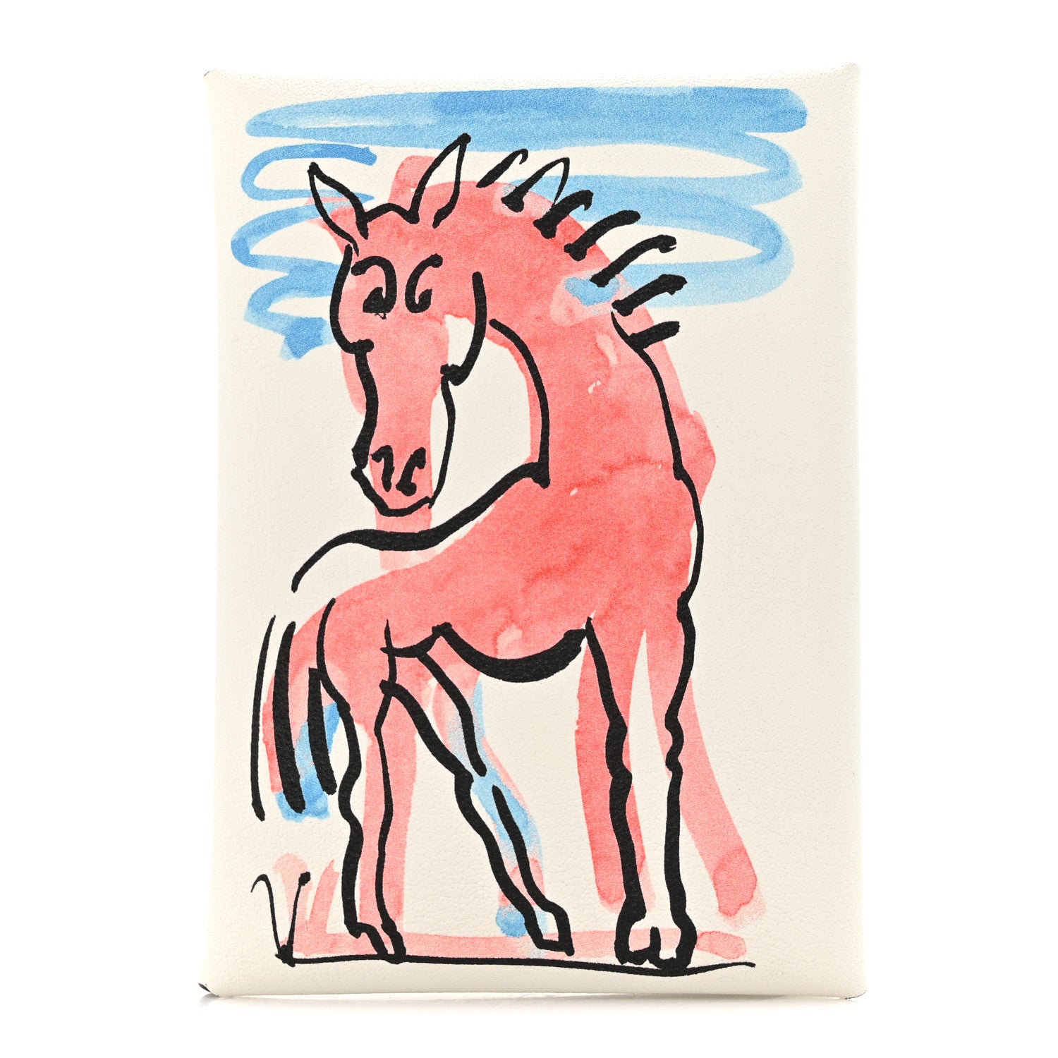 Hermes Swift Spring Horse Calvi Duo Card Case White 1654840