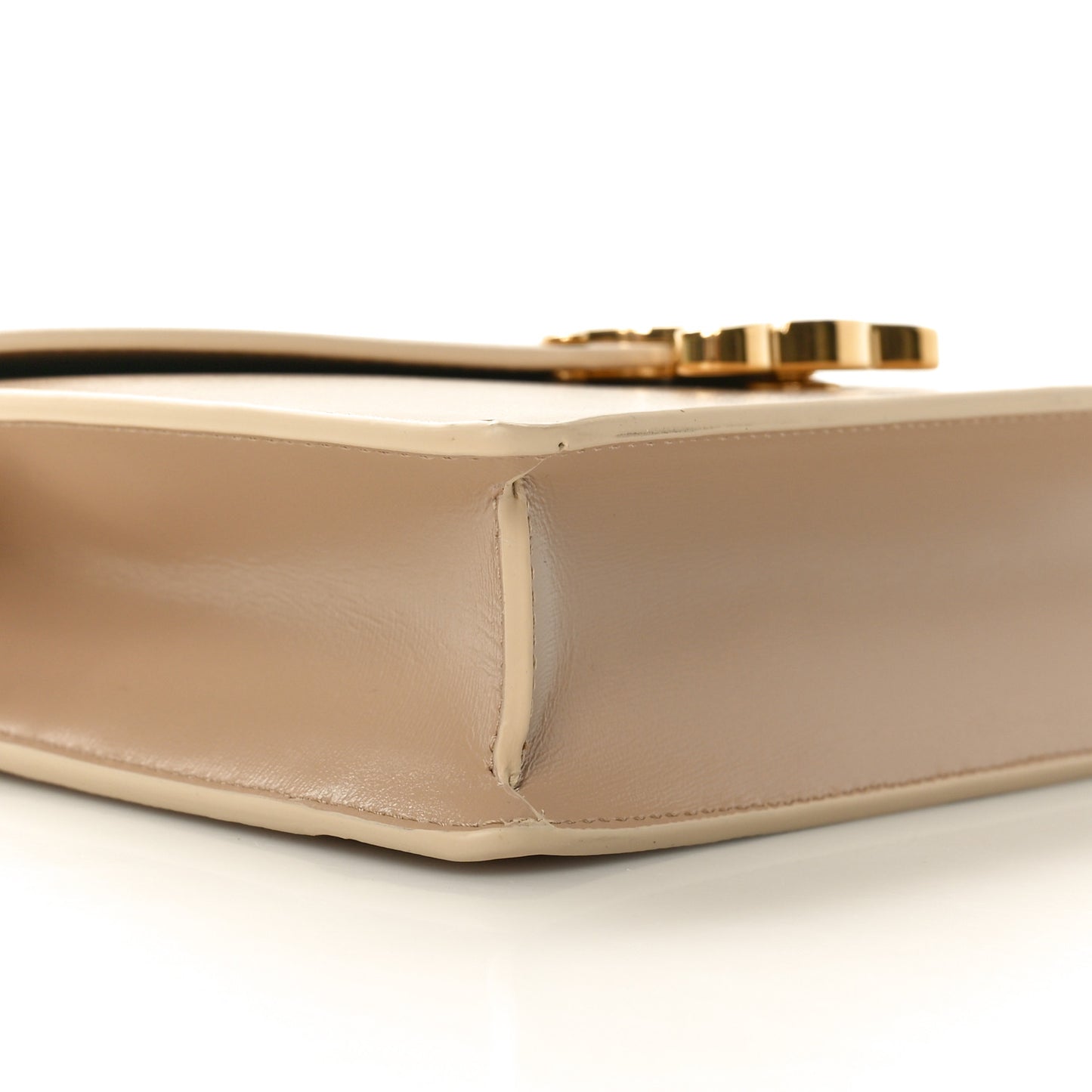 Shiny Calfskin Triomphe Margo Wallet on Chain Nude