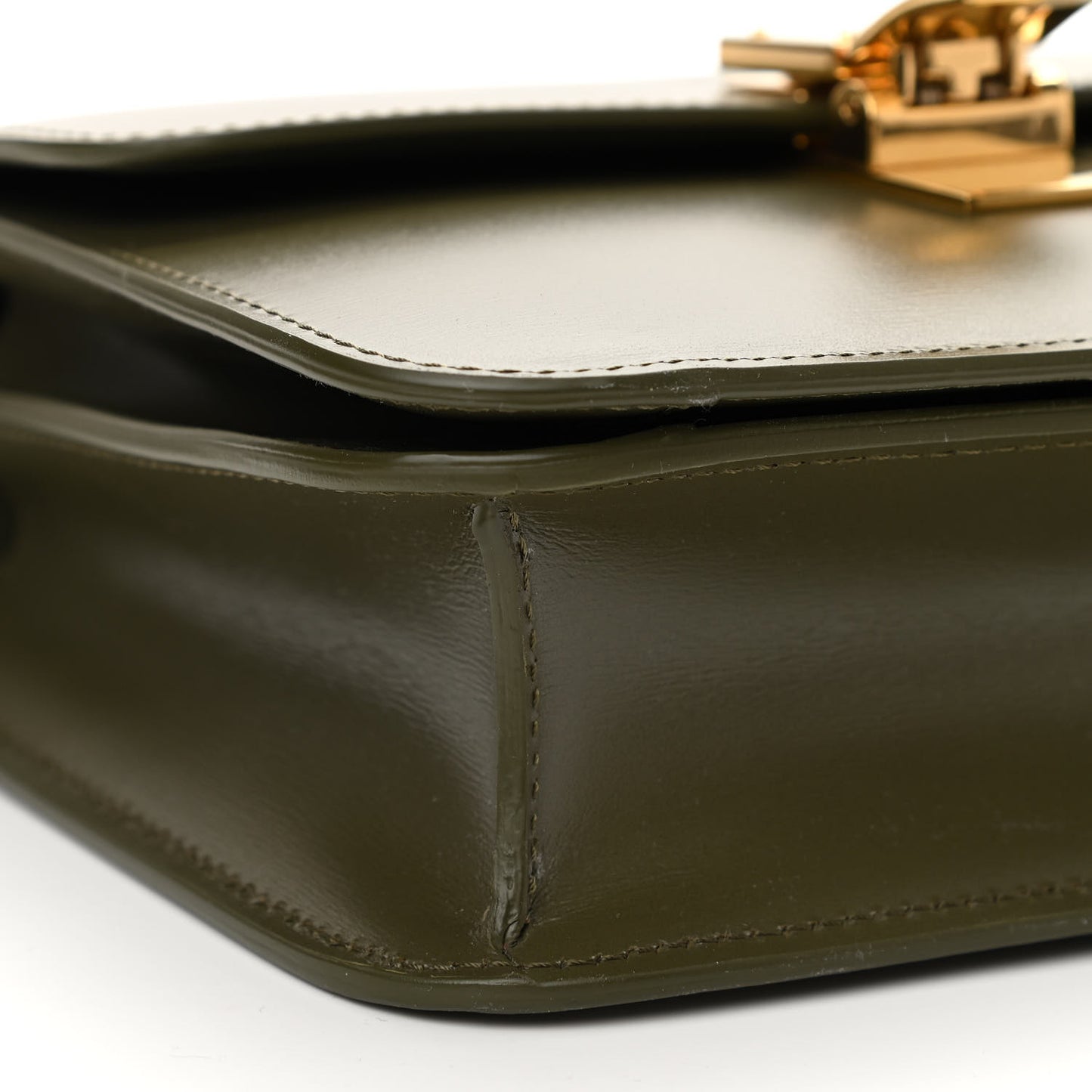 Box Calfskin Teen Classic Box Flap Bag Dark Olive
