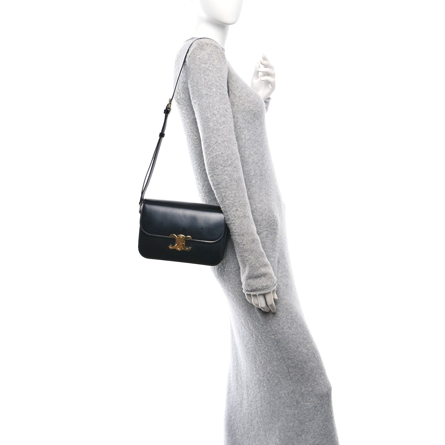 Shiny Calfskin Medium Triomphe Black