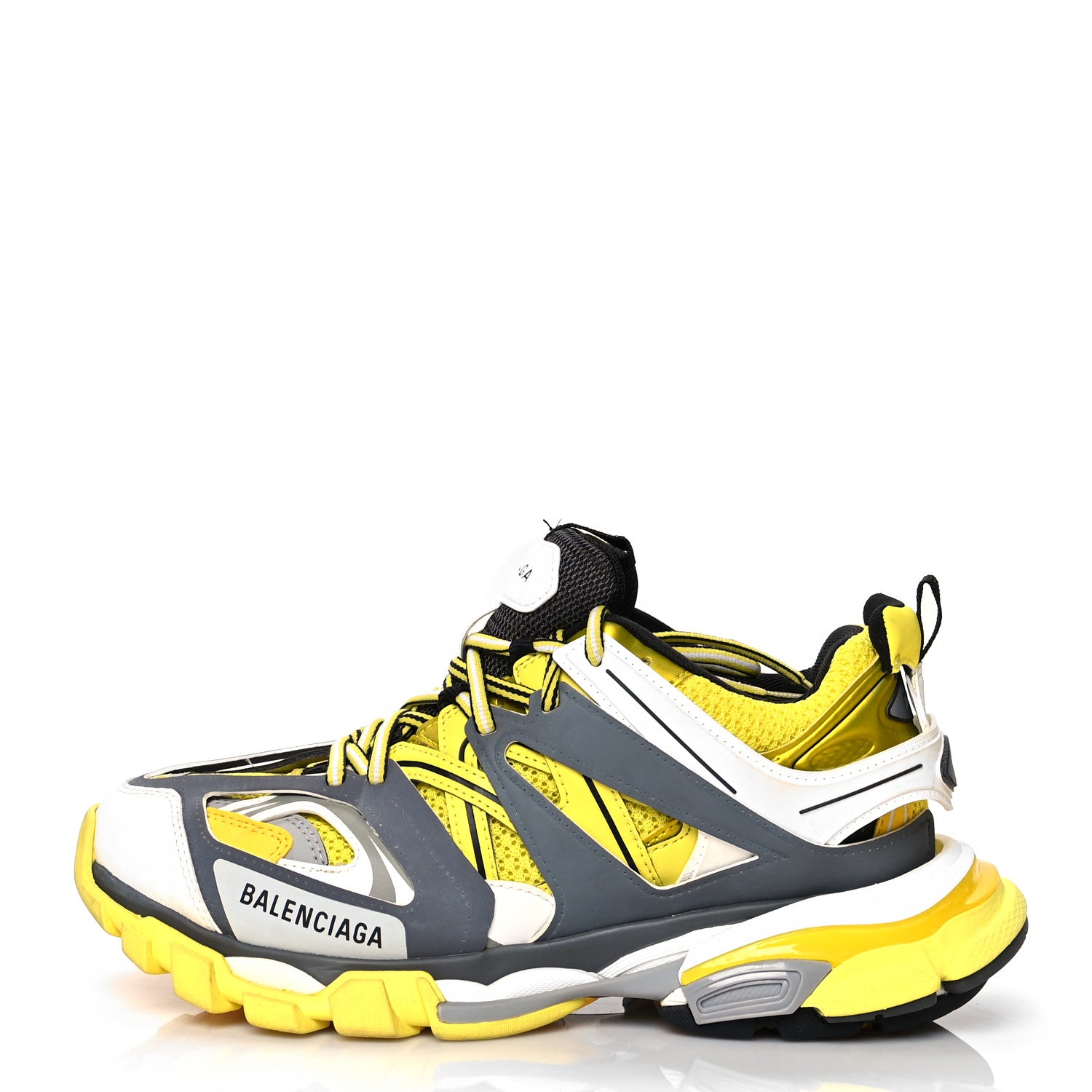 Balenciaga Mesh Nylon Mens Track Sneakers 40 Yellow Black White 1 of 7