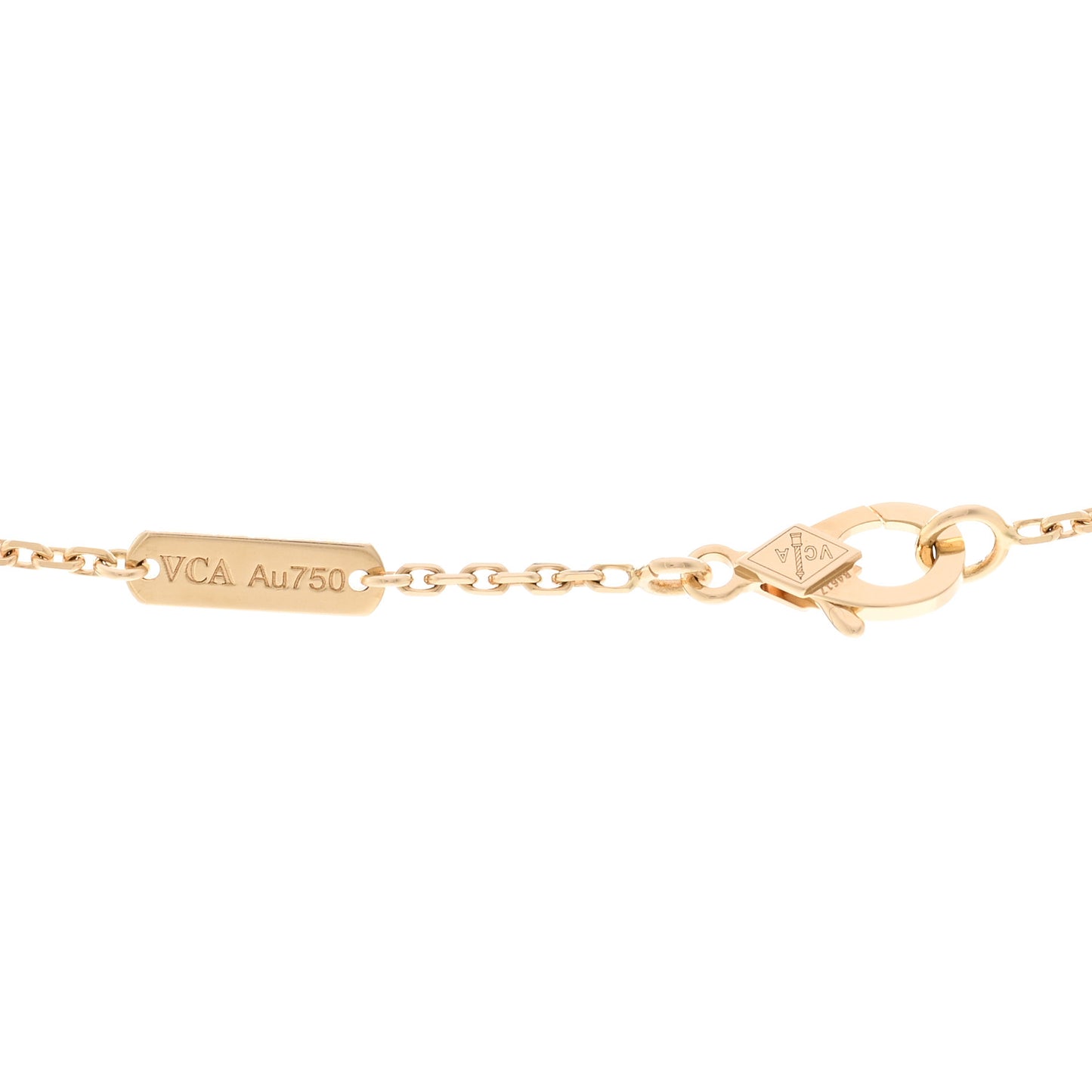 18K Yellow Gold Mother of Pearl Vintage Alhambra Pendant Necklace