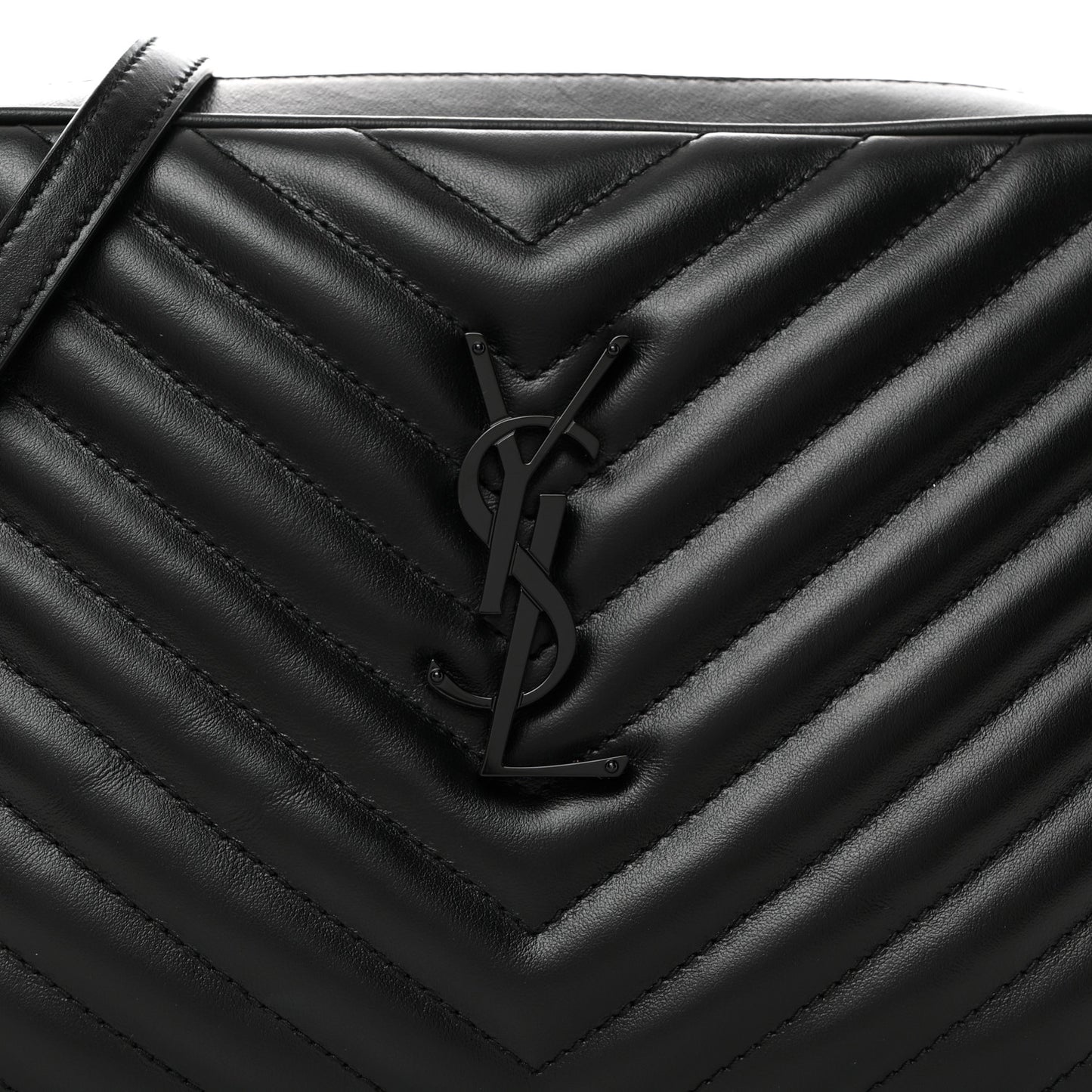 Calfskin Matelasse Monogram Monochrome Lou Camera Bag Black
