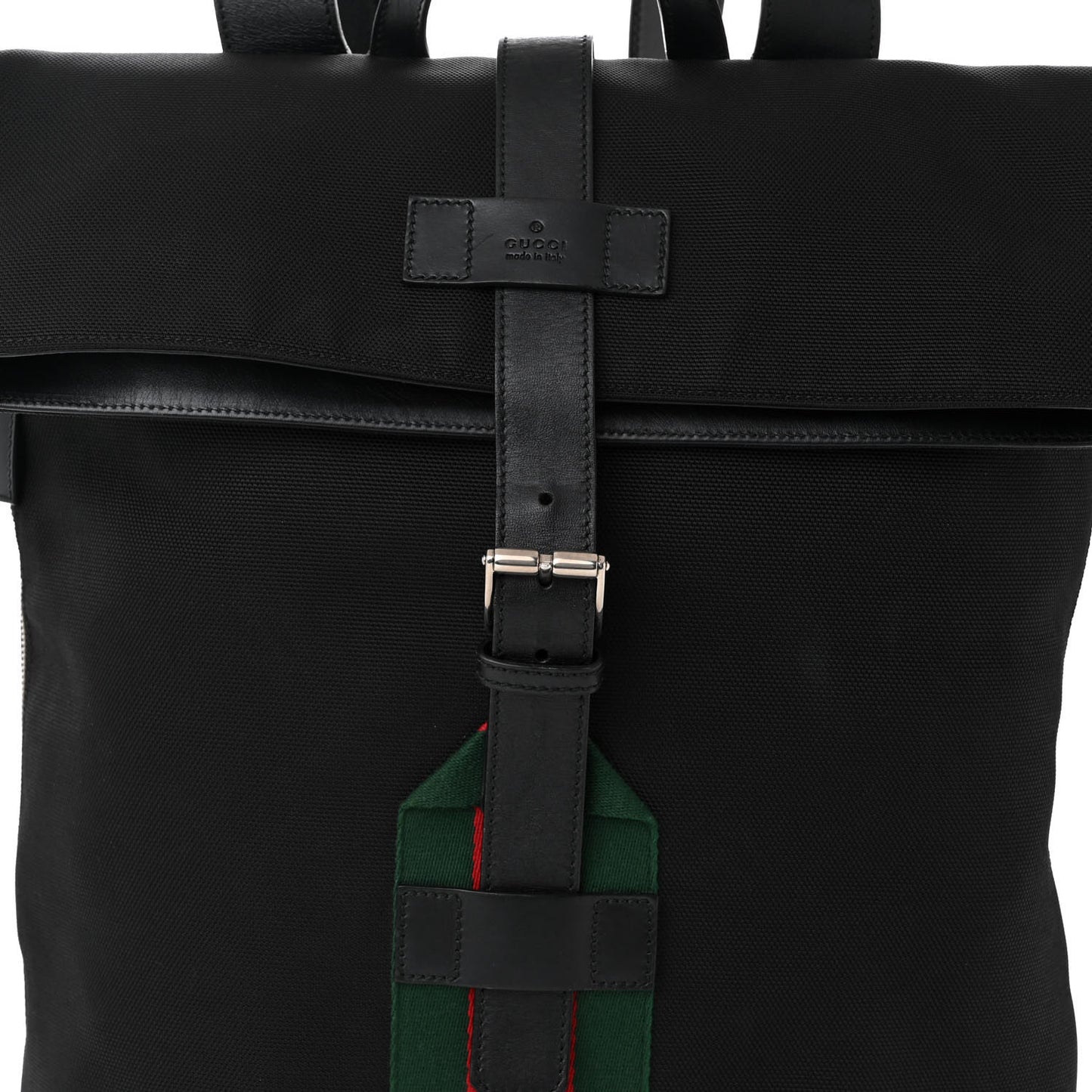 Techno Canvas Web Single Buckle Backpack Black