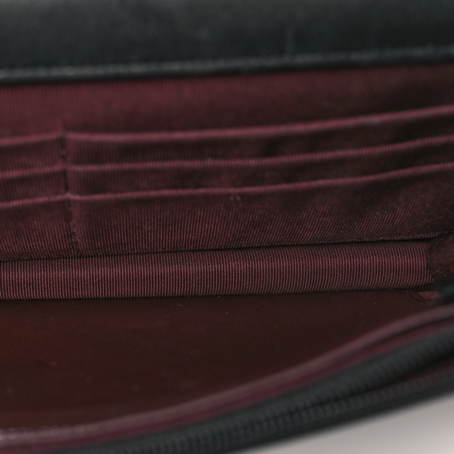 Lambskin Quilted Wallet On Chain WOC Black