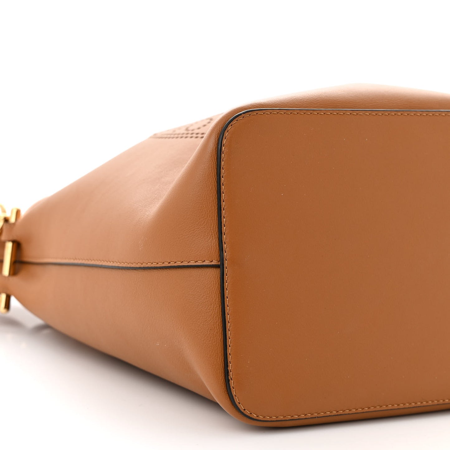 Vitello Grace F is Fendi Stamp Patch Perforated Small Mon Tresor Bucket Bag Nocciola