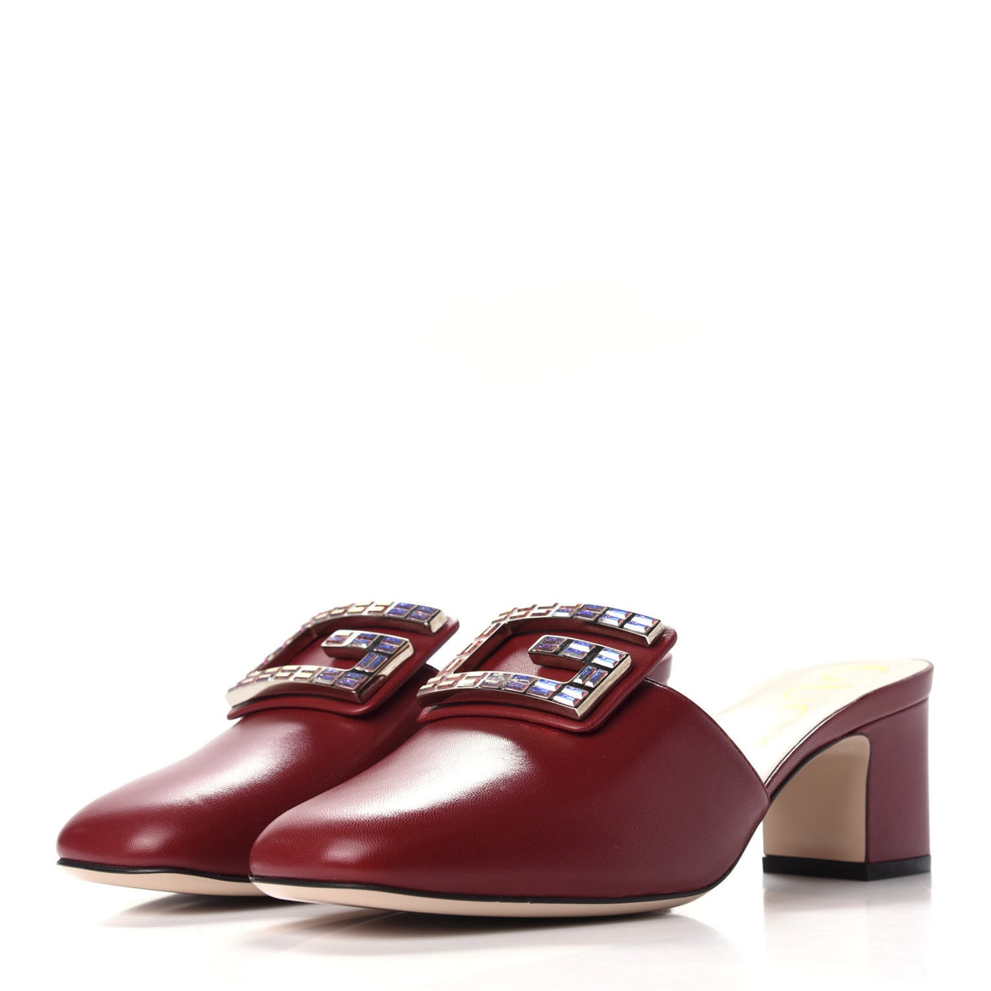 Malaga Kid Crystal Square G Madelyn Mules 38.5 Romantic Cerise