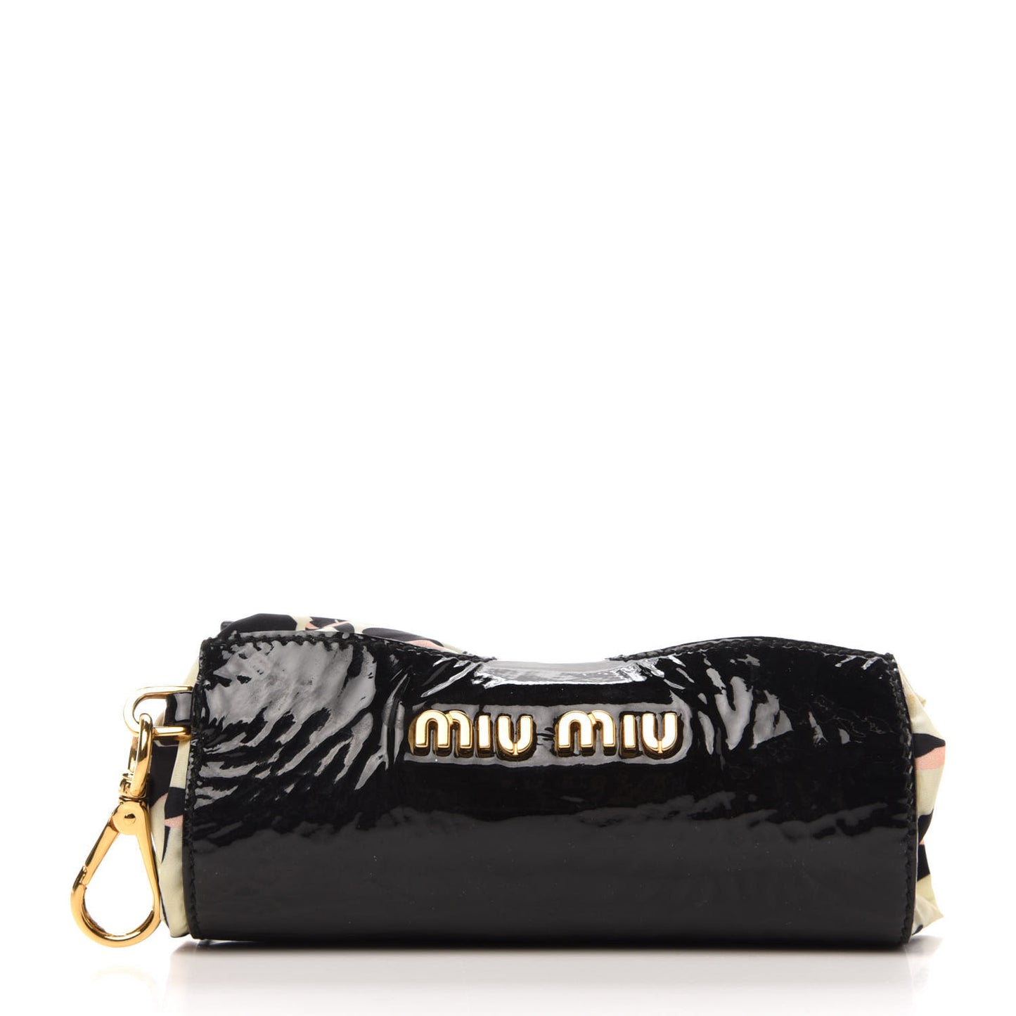 Nylon Patent Faille Foldable Tote Black Multicolor