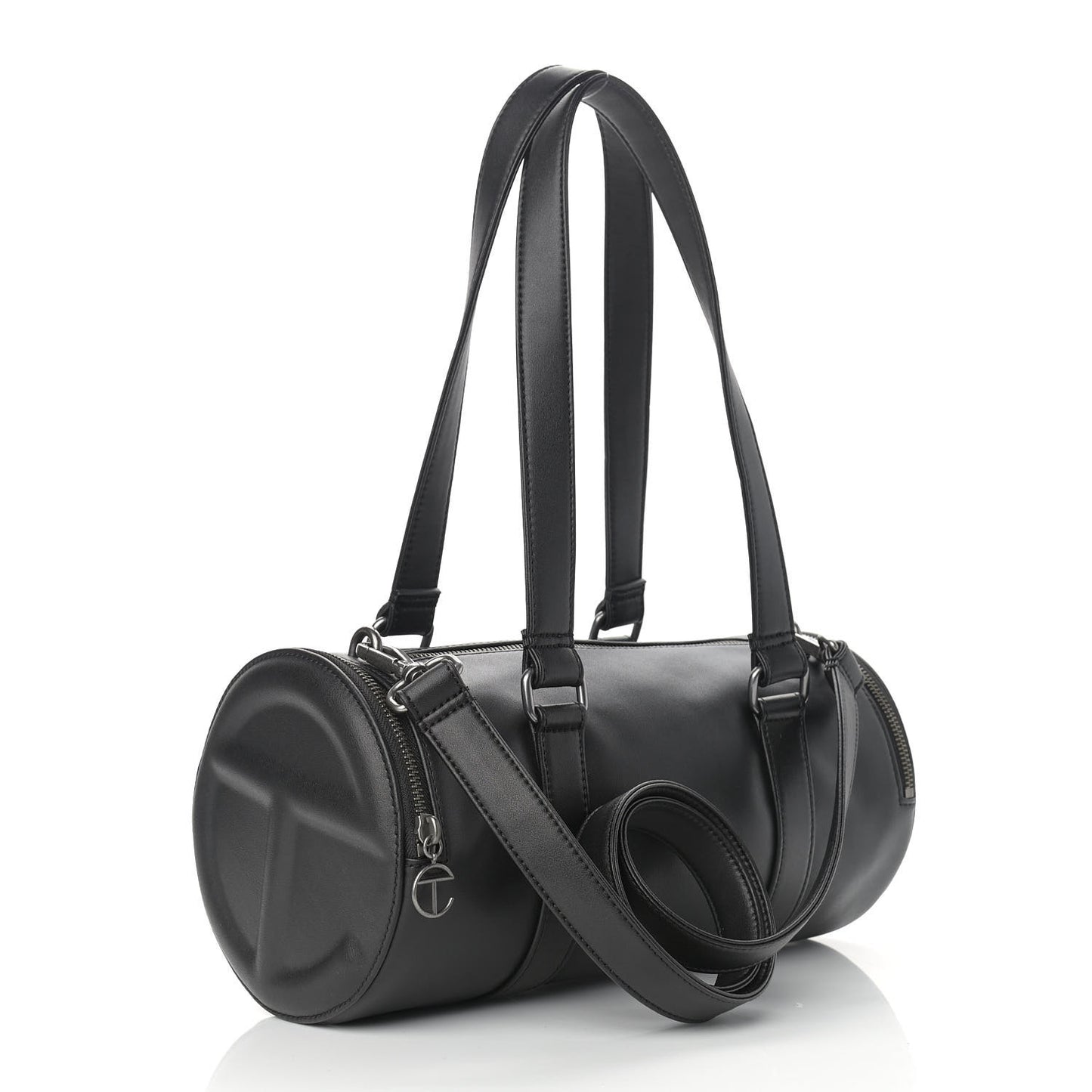 Vegan Leather Medium Duffle Black