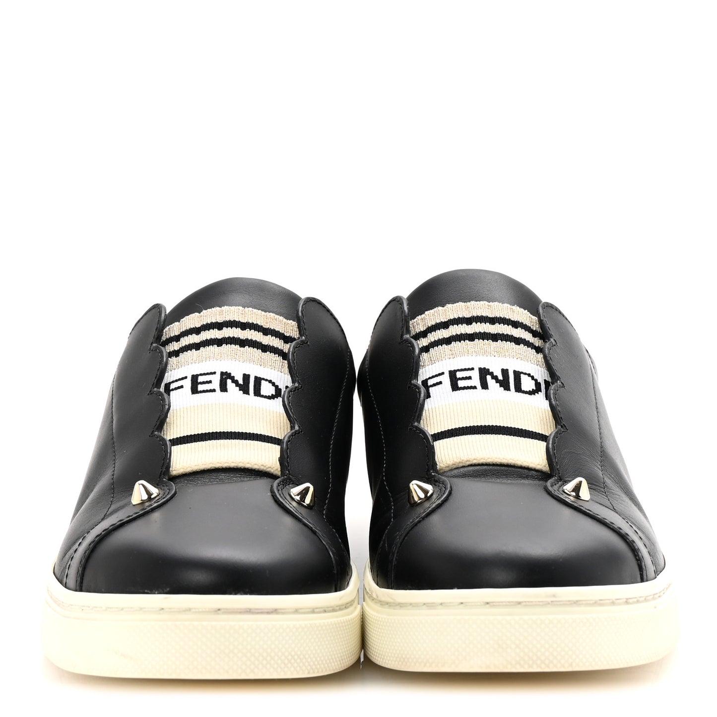 Vitello Lurex Rockoclick Slip On Sneakers 38 Black Gold