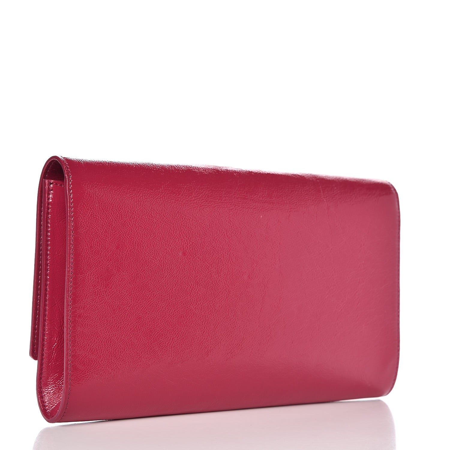Saint Laurent Calfskin Monogram Large Belle De Jour Clutch Fuchsia 2 of 9