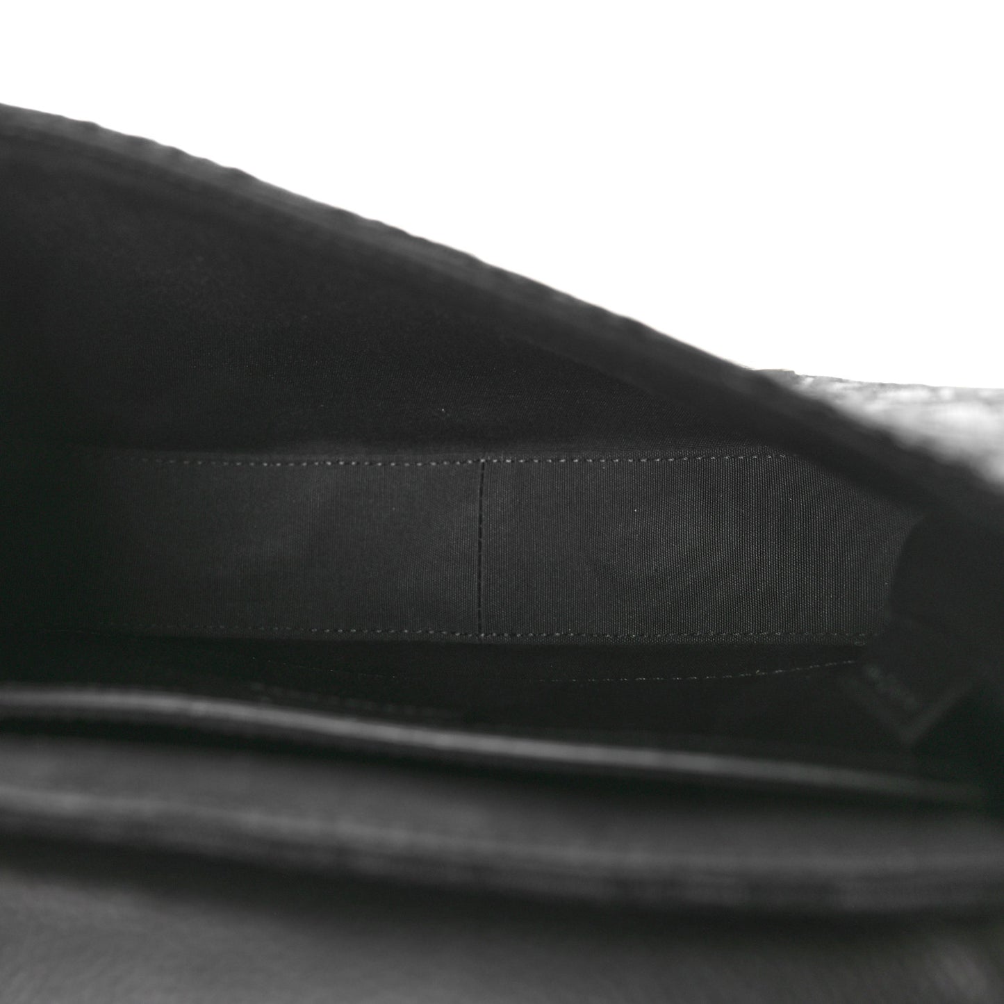 Oblique Jacquard Grained Calfskin Saddle Messenger Pouch Black