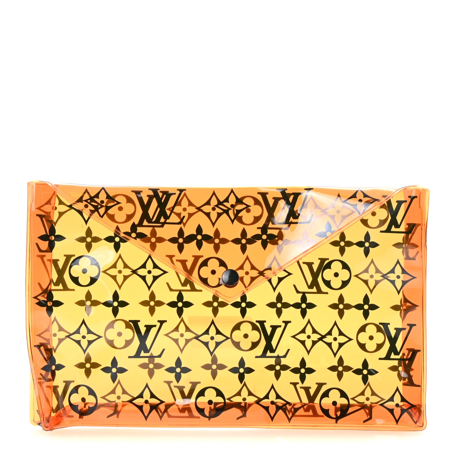 PVC Monogram Printed Envelope Pouch Orange