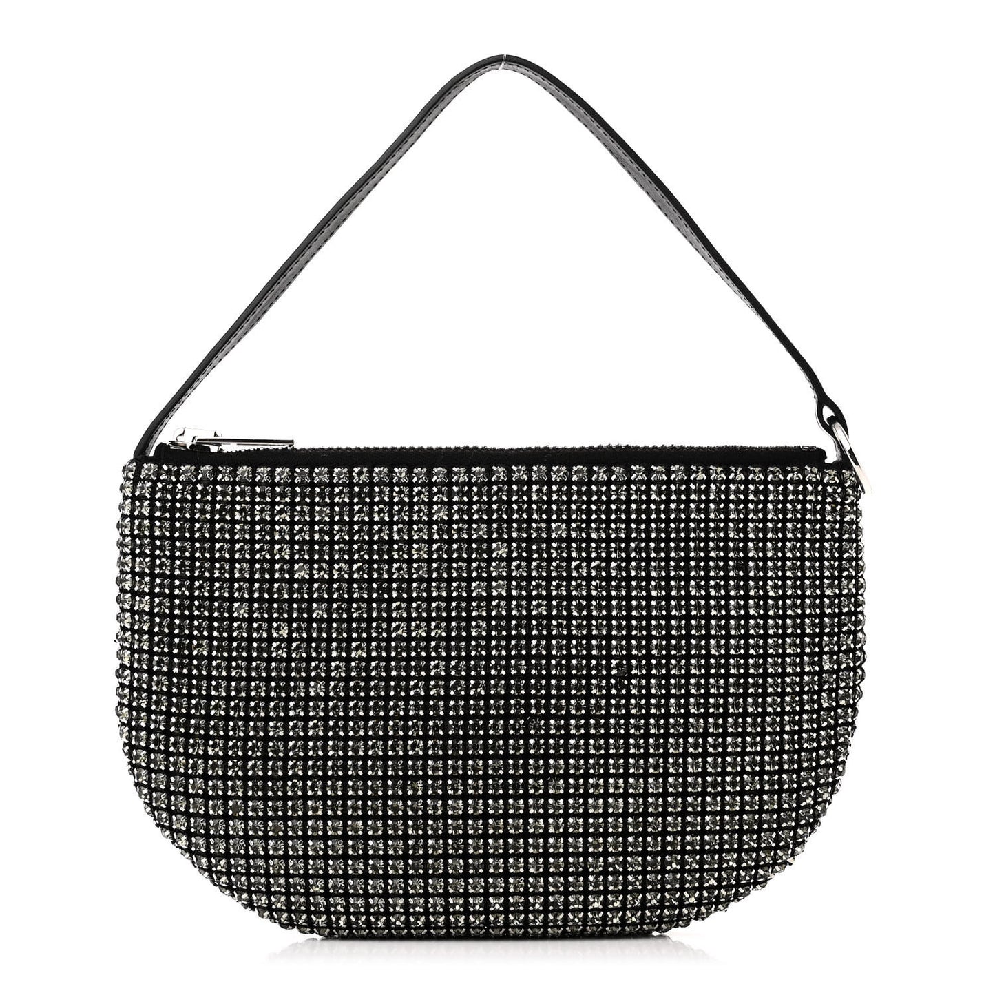 Mesh Crystal Wanglock Fortune Cookie Bag Black