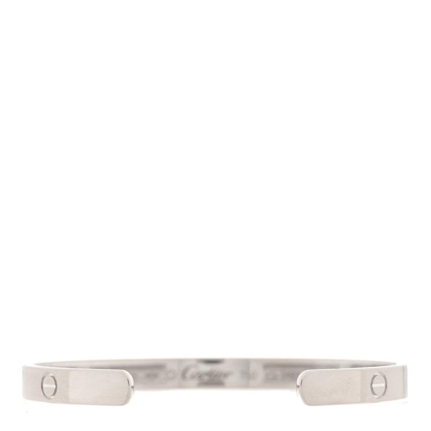 18K White Gold LOVE Cuff Bracelet 19
