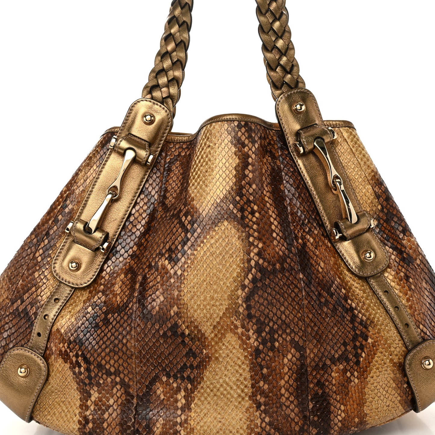 Metallic Snakeskin Medium Pelham Tote Gold