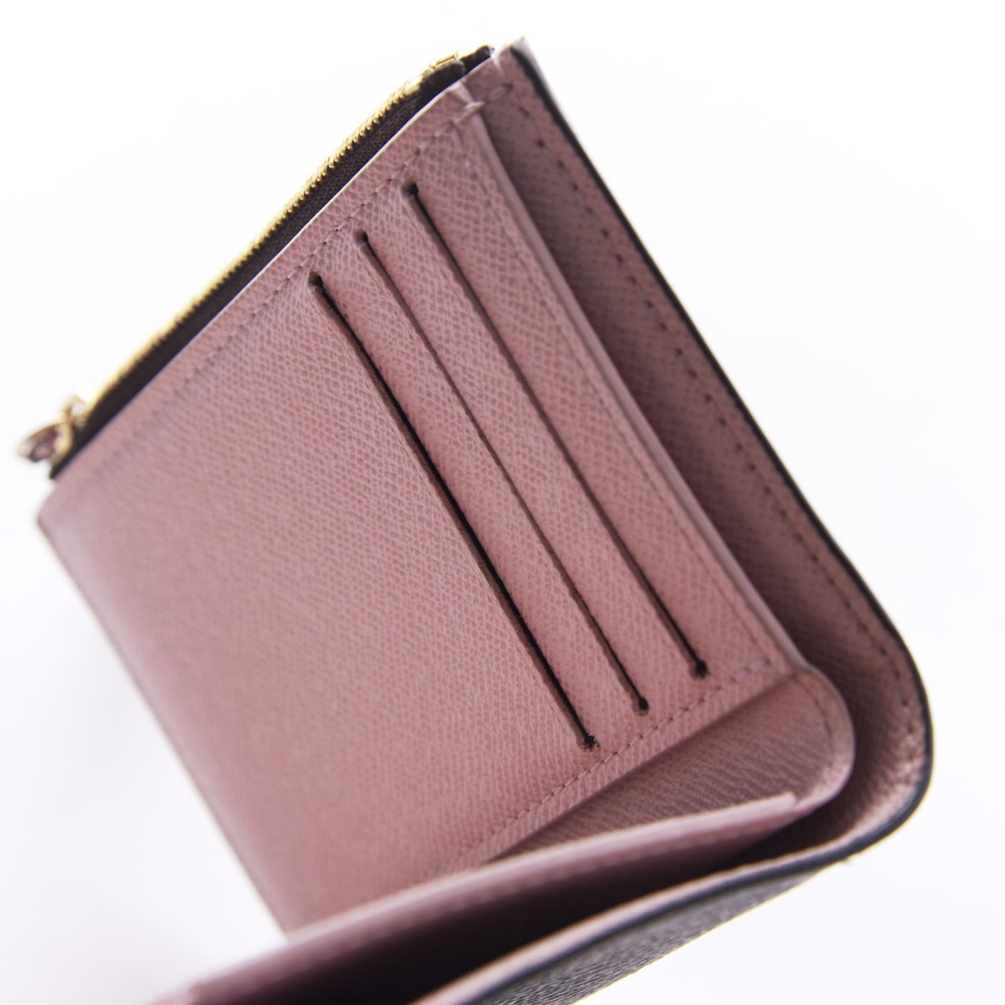 Damier Ebene Victorine Wallet Rose Ballerine