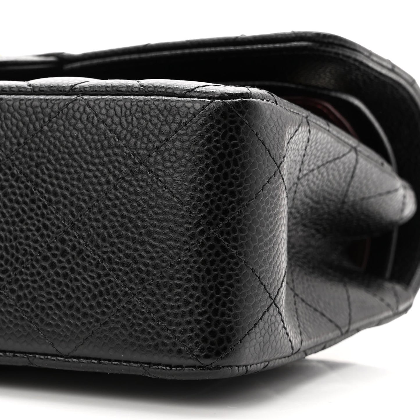 Caviar Quilted Small Double Flap Black