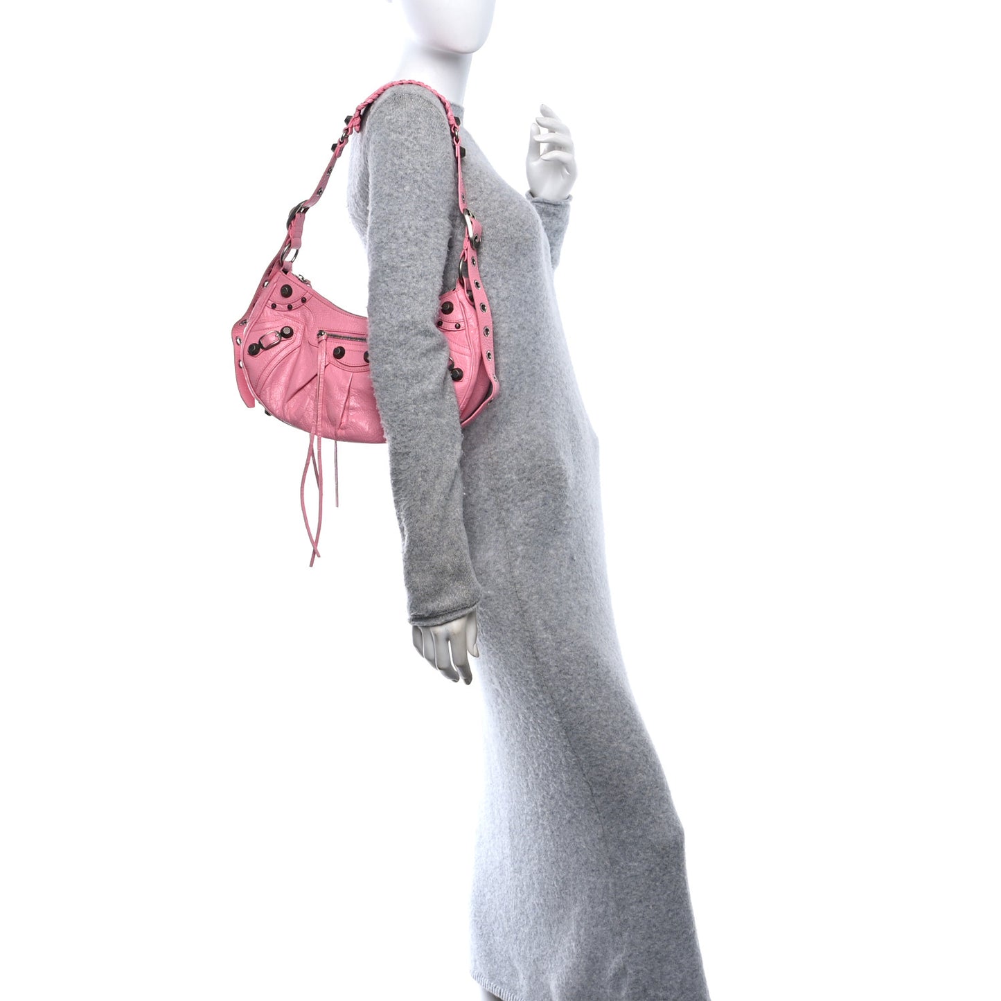 Agneau Arena Small Le Cagole Shoulder Bag Sweet Pink