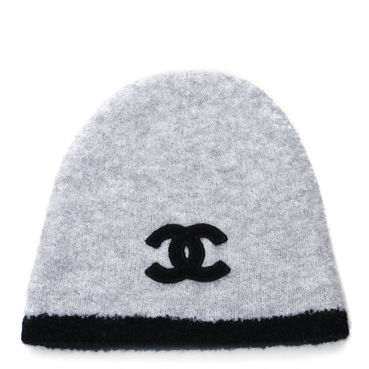 Chanel Cashmere Silk CC Beanie Hat Grey Black 1173011 – FASHIONPHILE