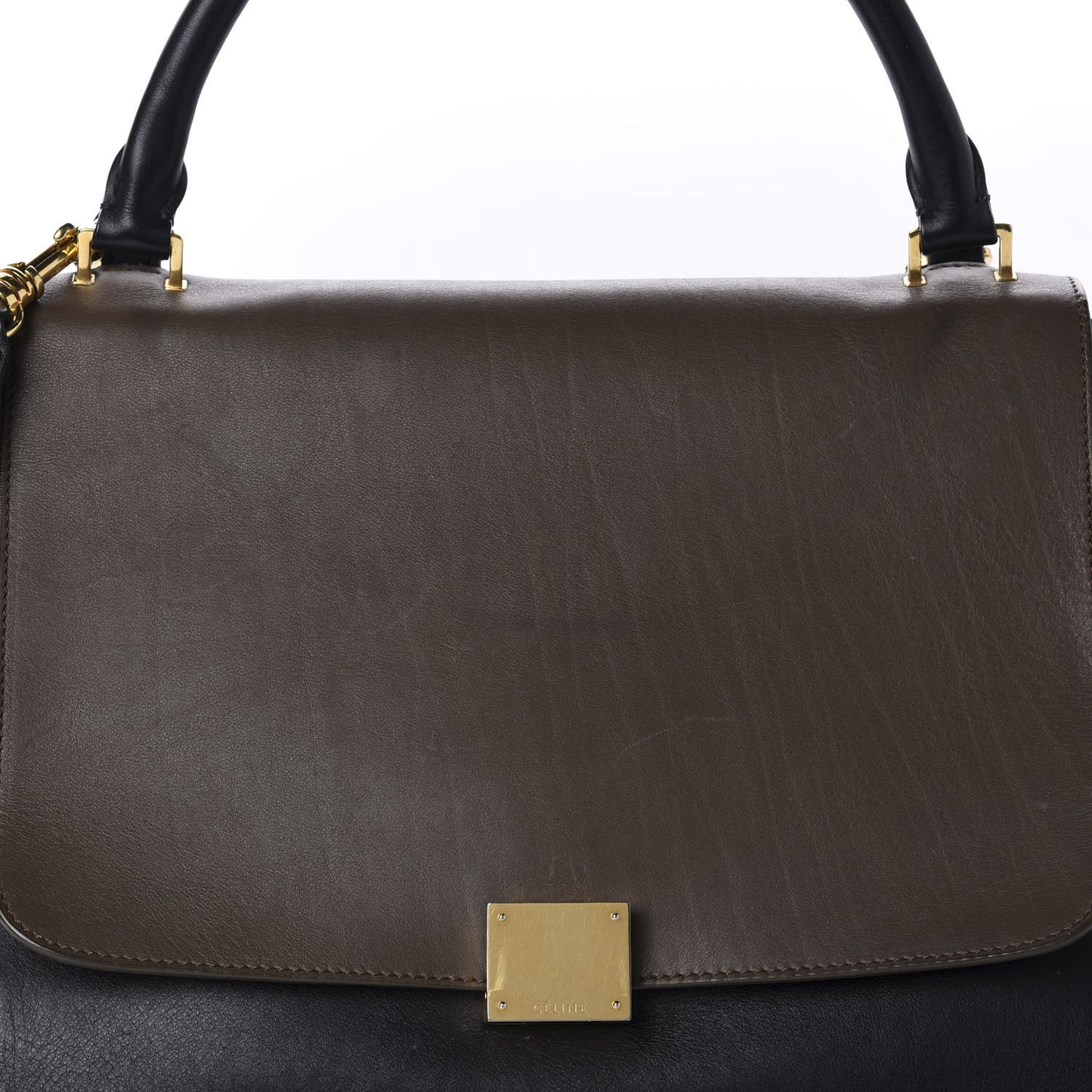 Bullhide Calfskin Nubuck Medium Tri-color Trapeze Coffee