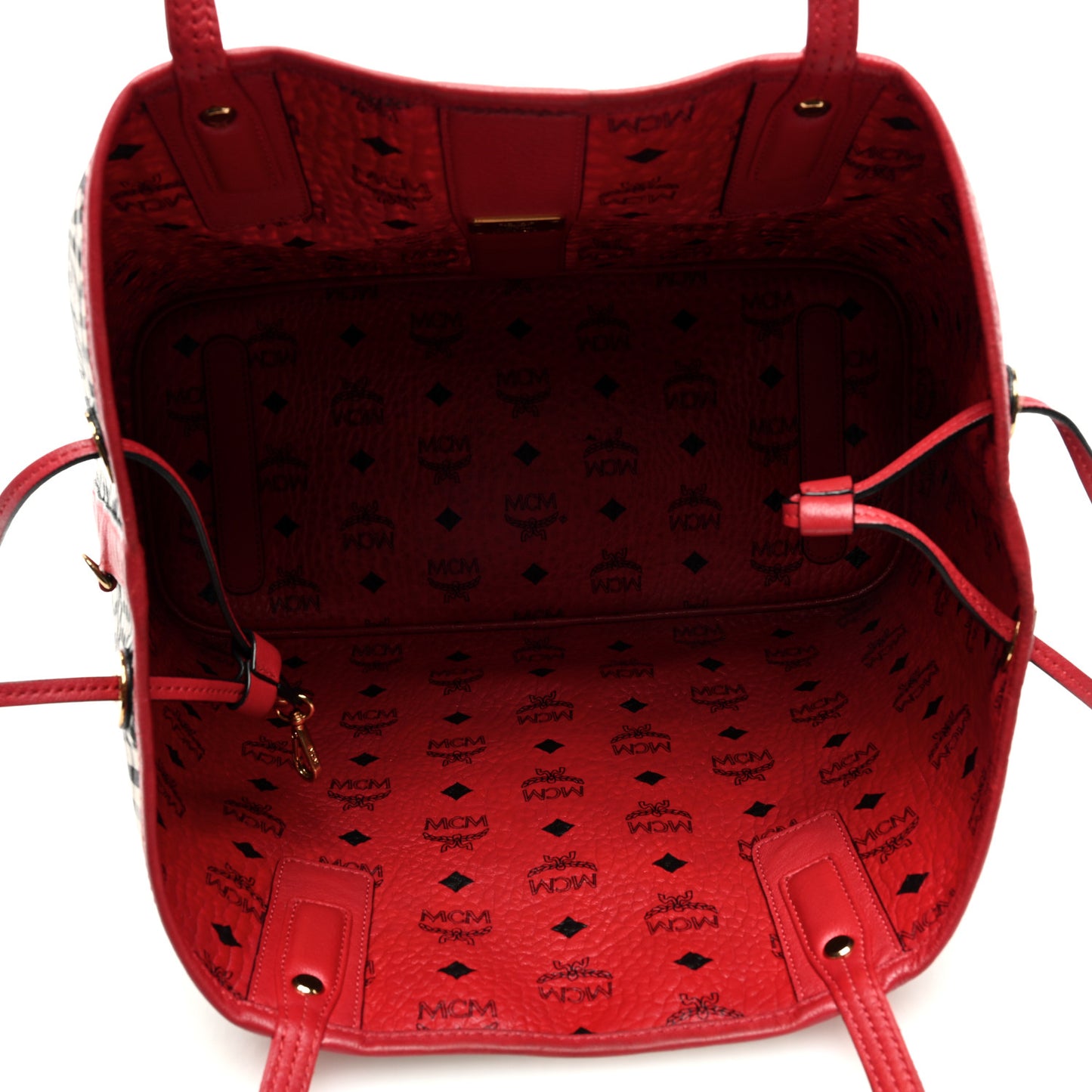 Visetos Medium Liz Reversible Shopper Tote Ruby Red