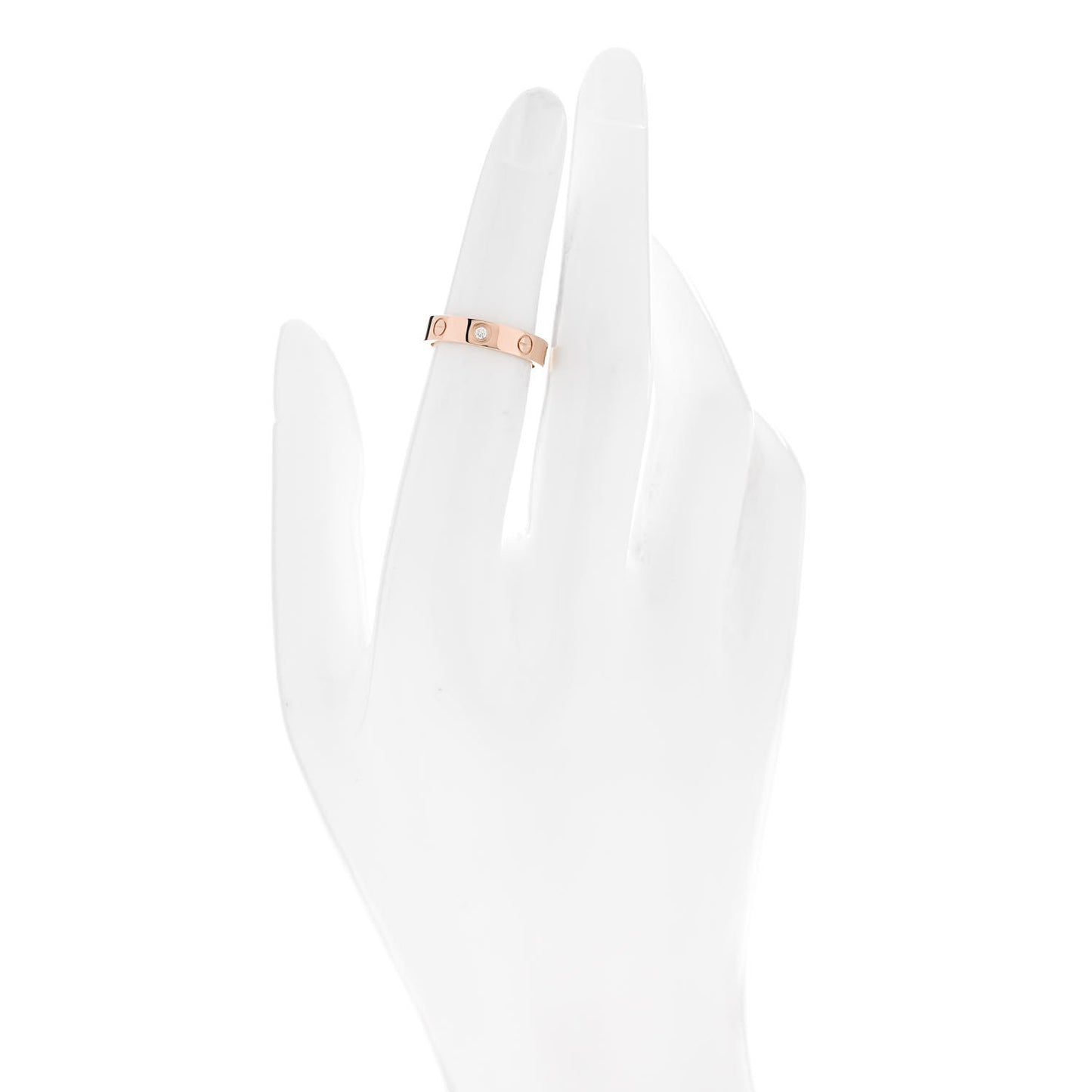18K Pink Gold Diamond 4mm LOVE Wedding Band Ring 49 4.75