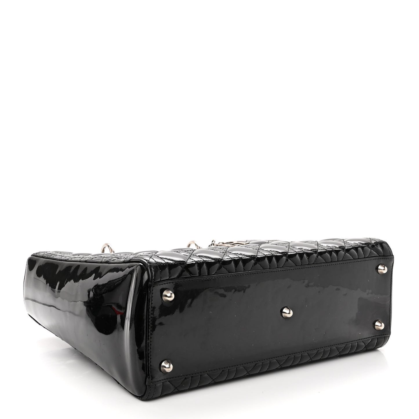 Patent Cannage Large Lady Dior Black