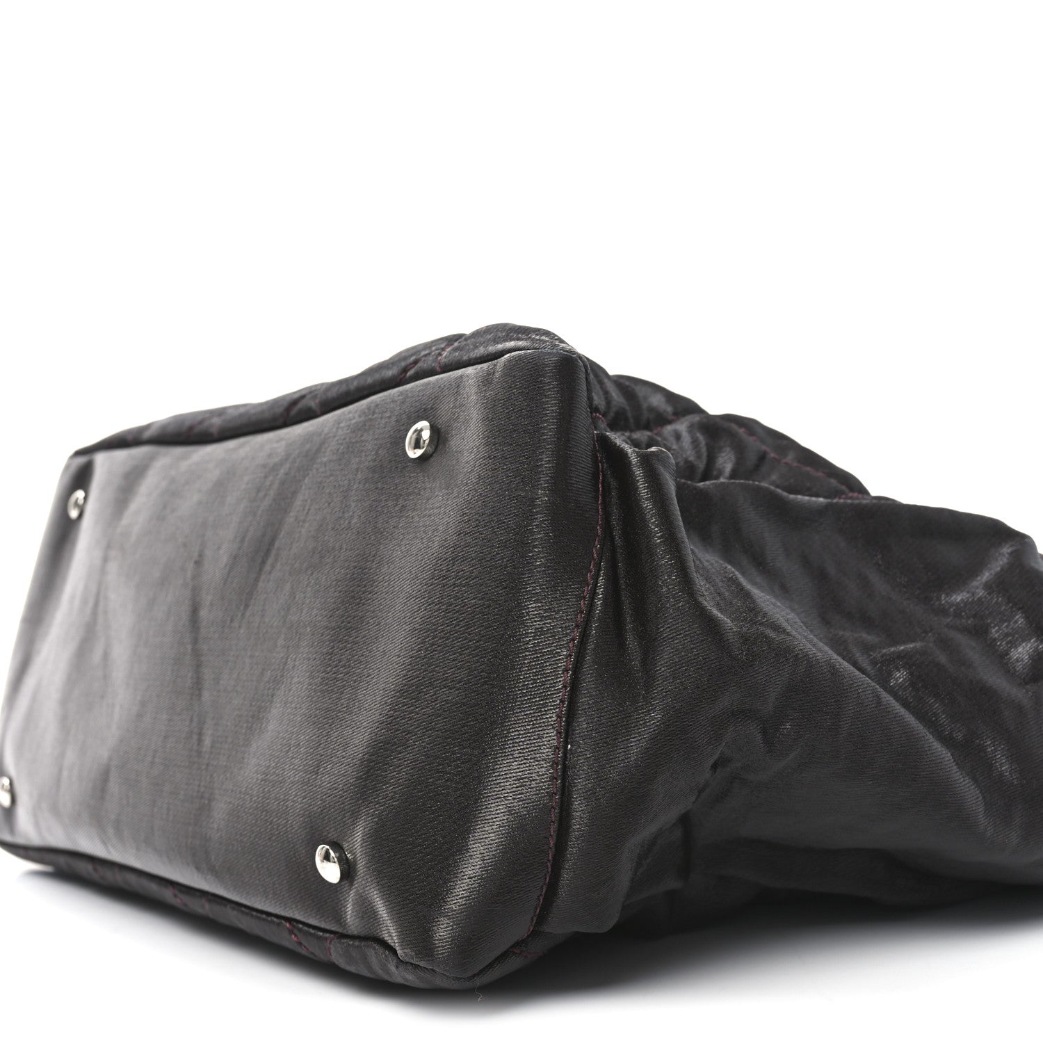 Chanel Metallic Coated Canvas Quilted Large Paris Biarritz Tote Dark Brown 10 of 10