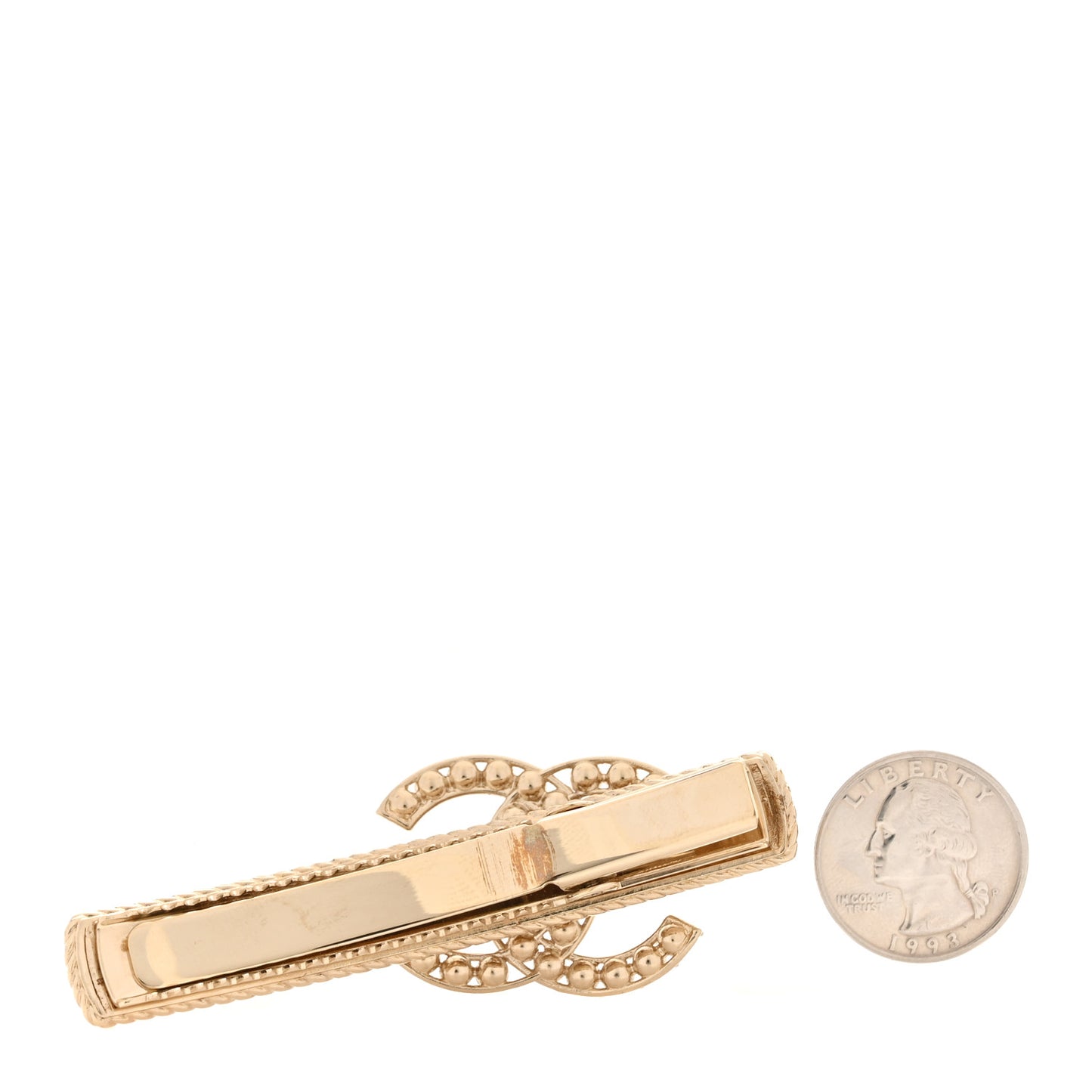 Metal Crystal Pearl CC Hair Clip Gold Pearly White