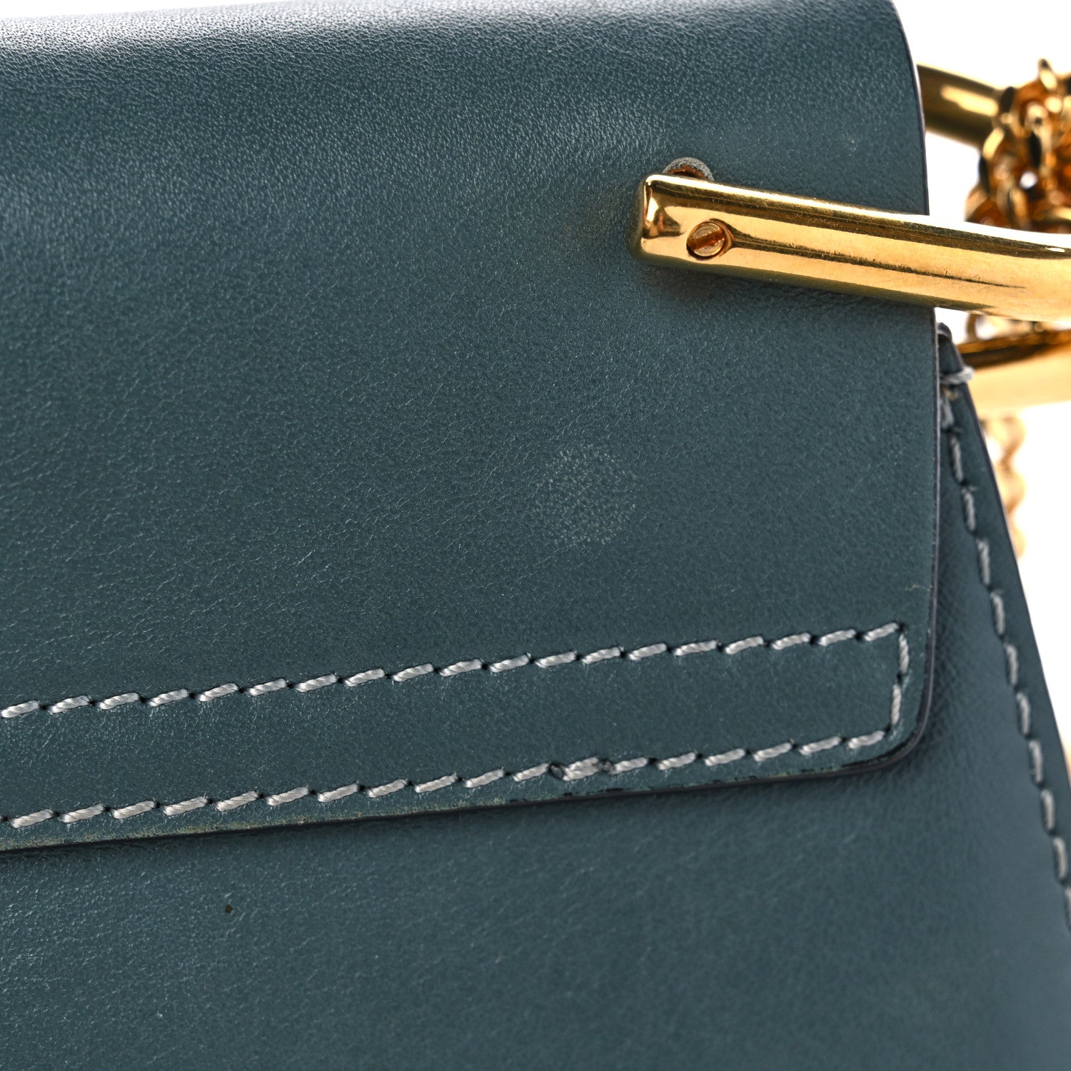 Chloe Suede Smooth Calfskin Mini Drew Shoulder Bag Cloudy Blue 12 of 12