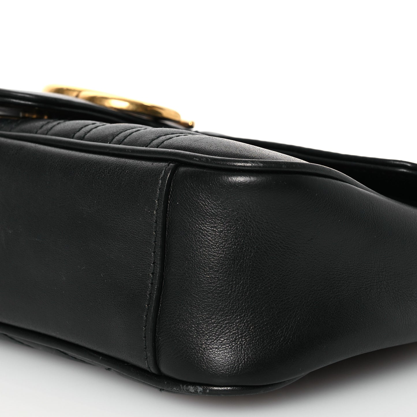 Calfskin Matelasse Small GG Marmont Shoulder Bag Black