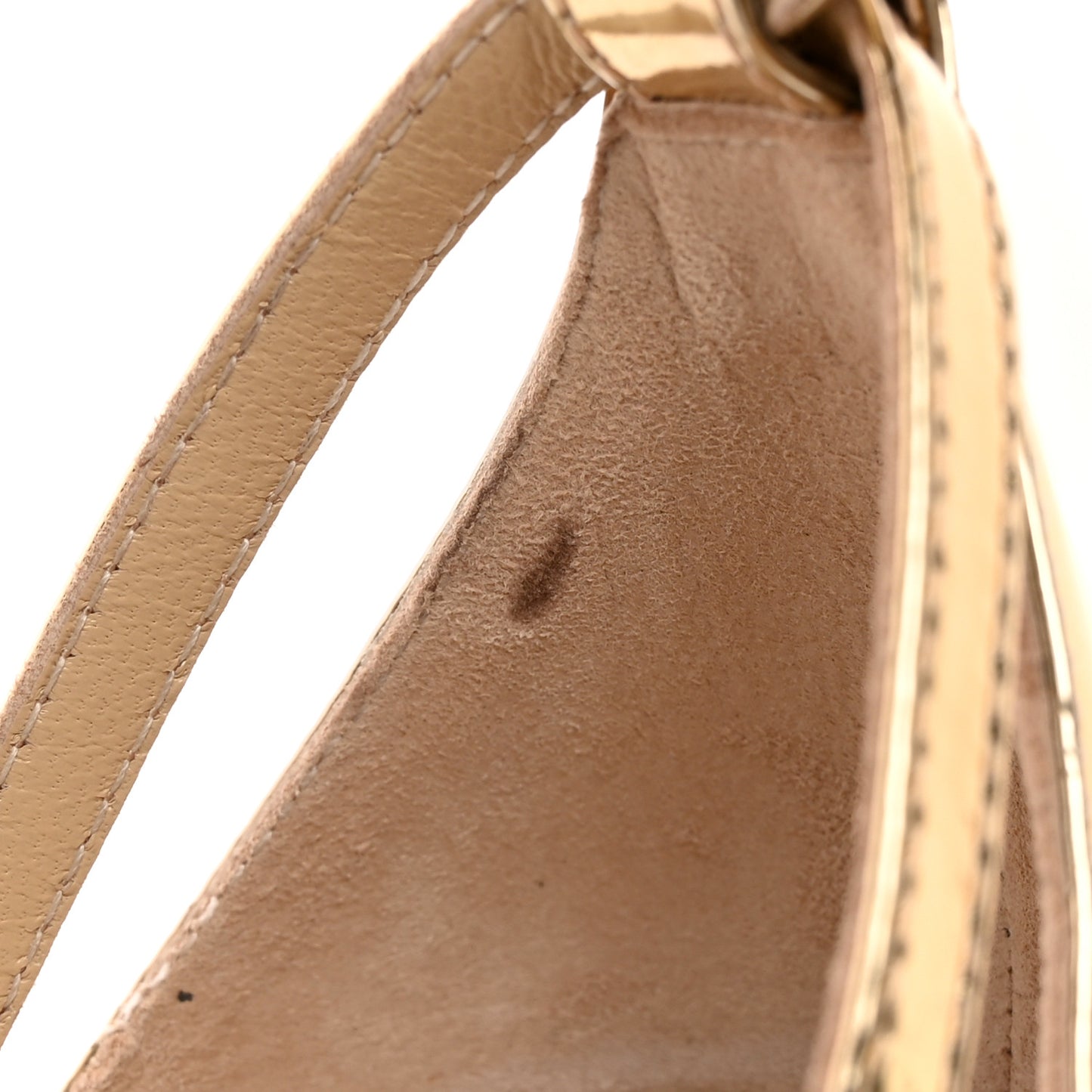 Metallic Calfskin Crystal Embellished Bing 120 Wedge 40 Gold