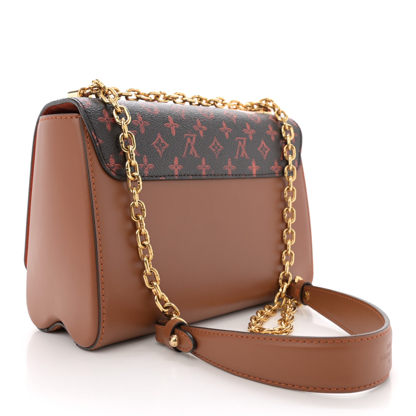 Calfskin Catogram Twist Shoulder Bag MM Marron