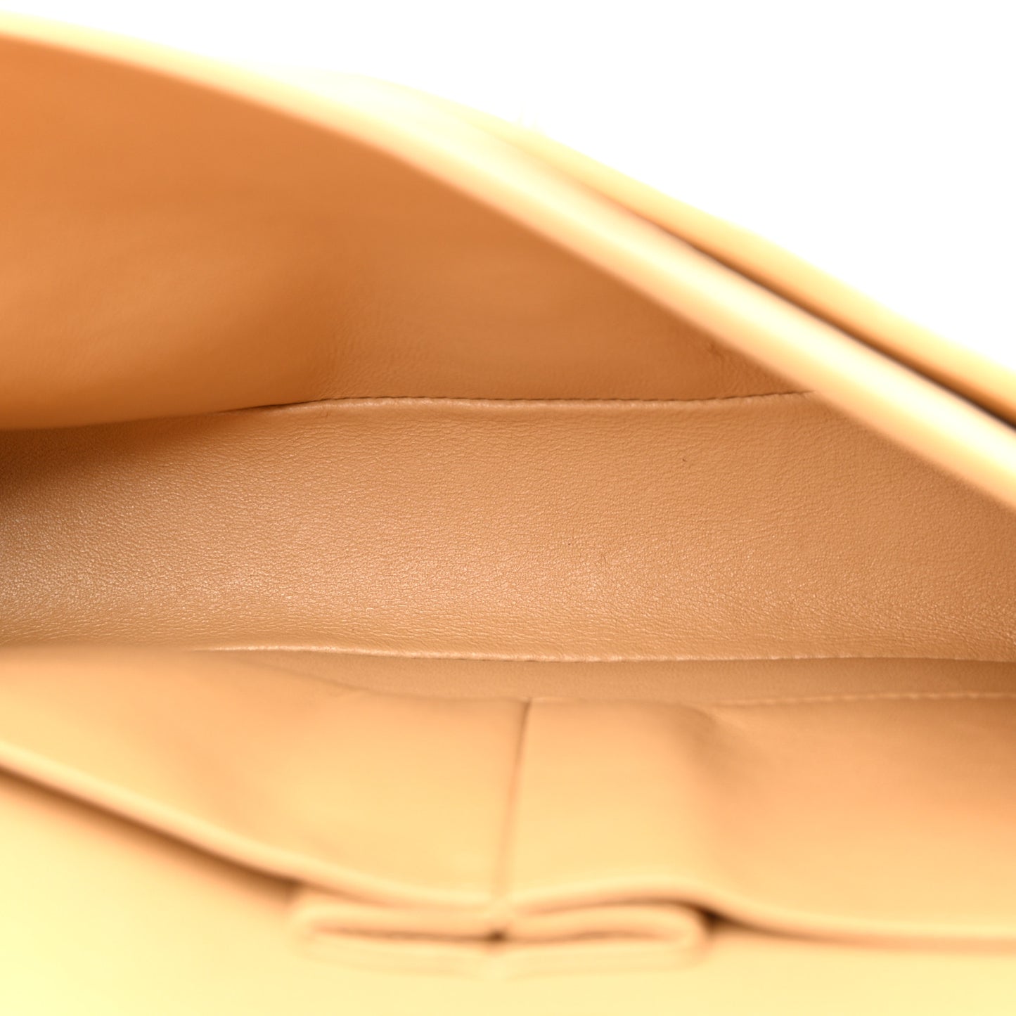 Lambskin Quilted Medium Double Flap Beige