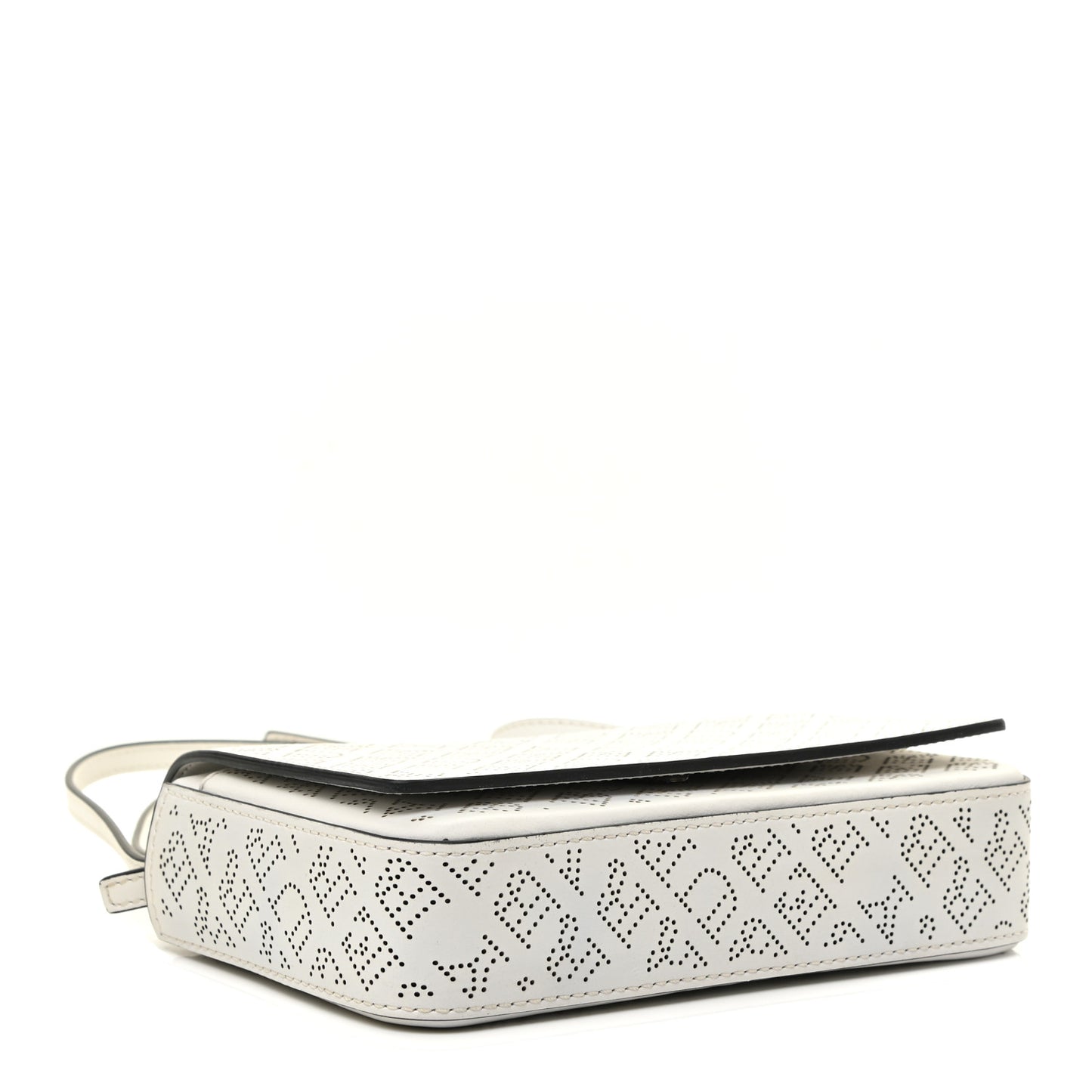 Calfskin Perforated Hampshire Crossbody Chalk White