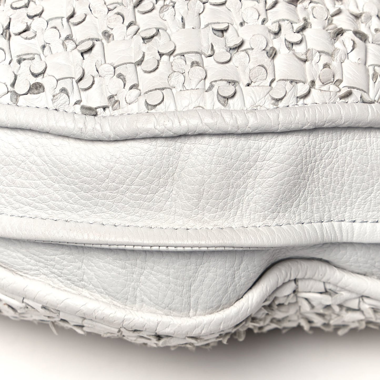 Nappa Intrecciato Large Loop Hobo White