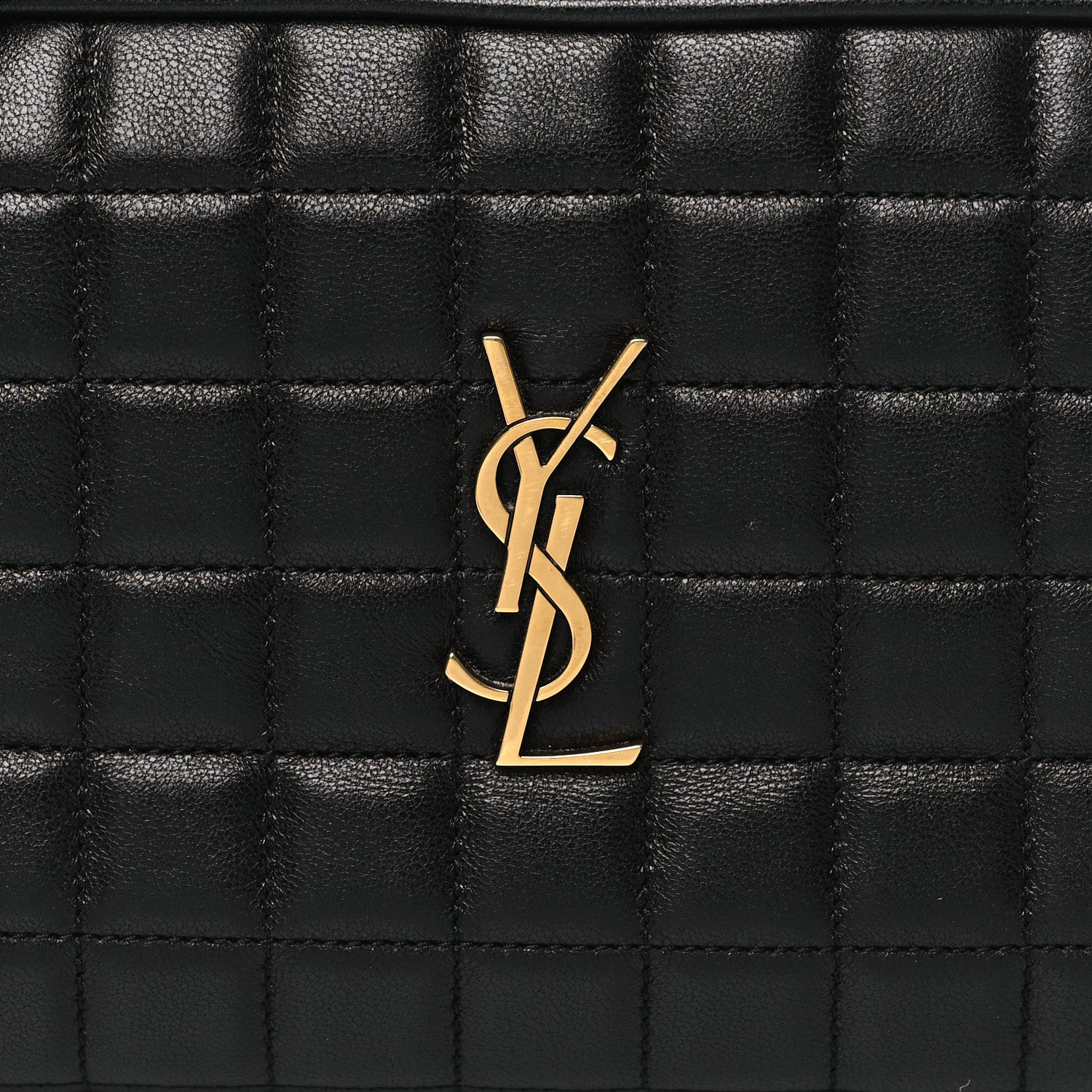 Saint Laurent Lambskin Carre Quilted Cassandre Mini Camera Bag Black 7 of 11