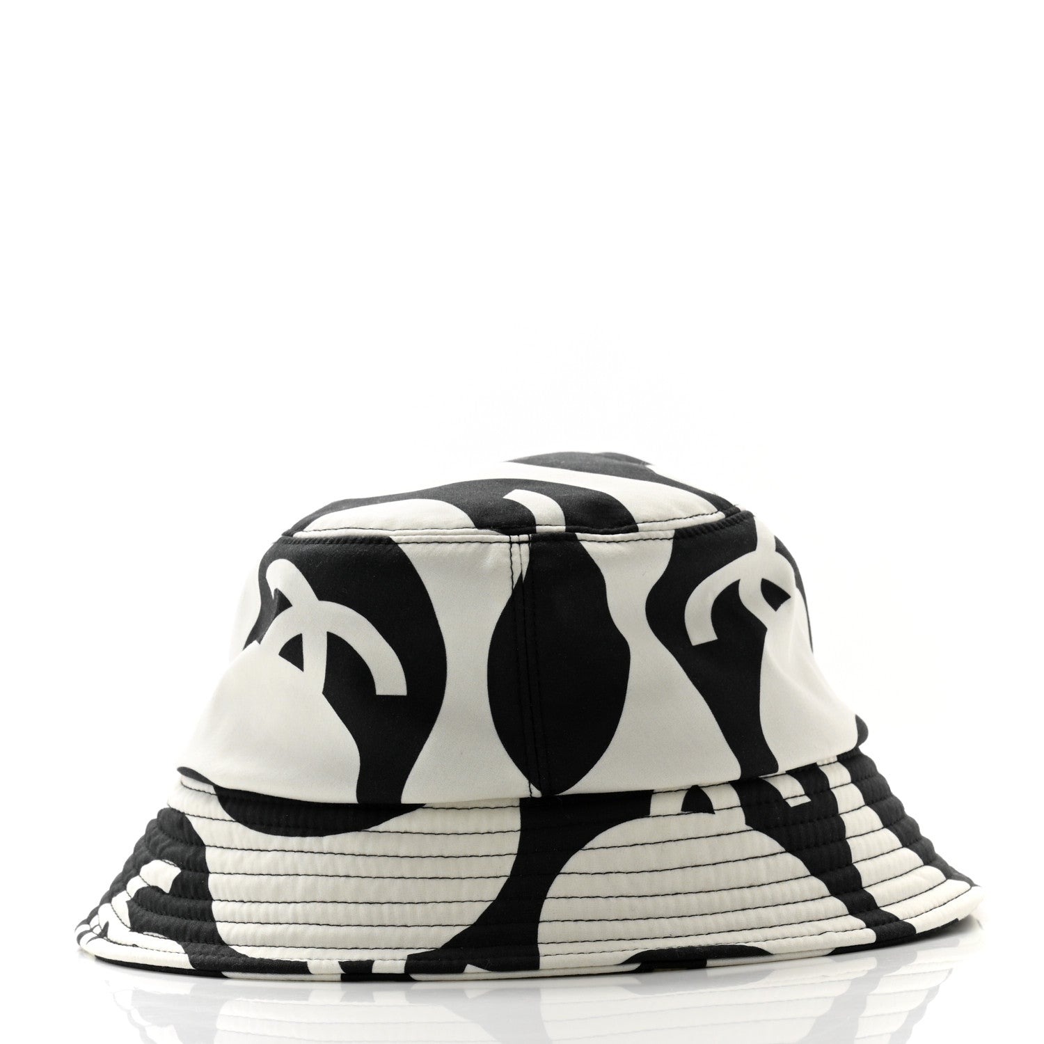 Chanel Canvas Bucket Hat M Black White 6 of 8