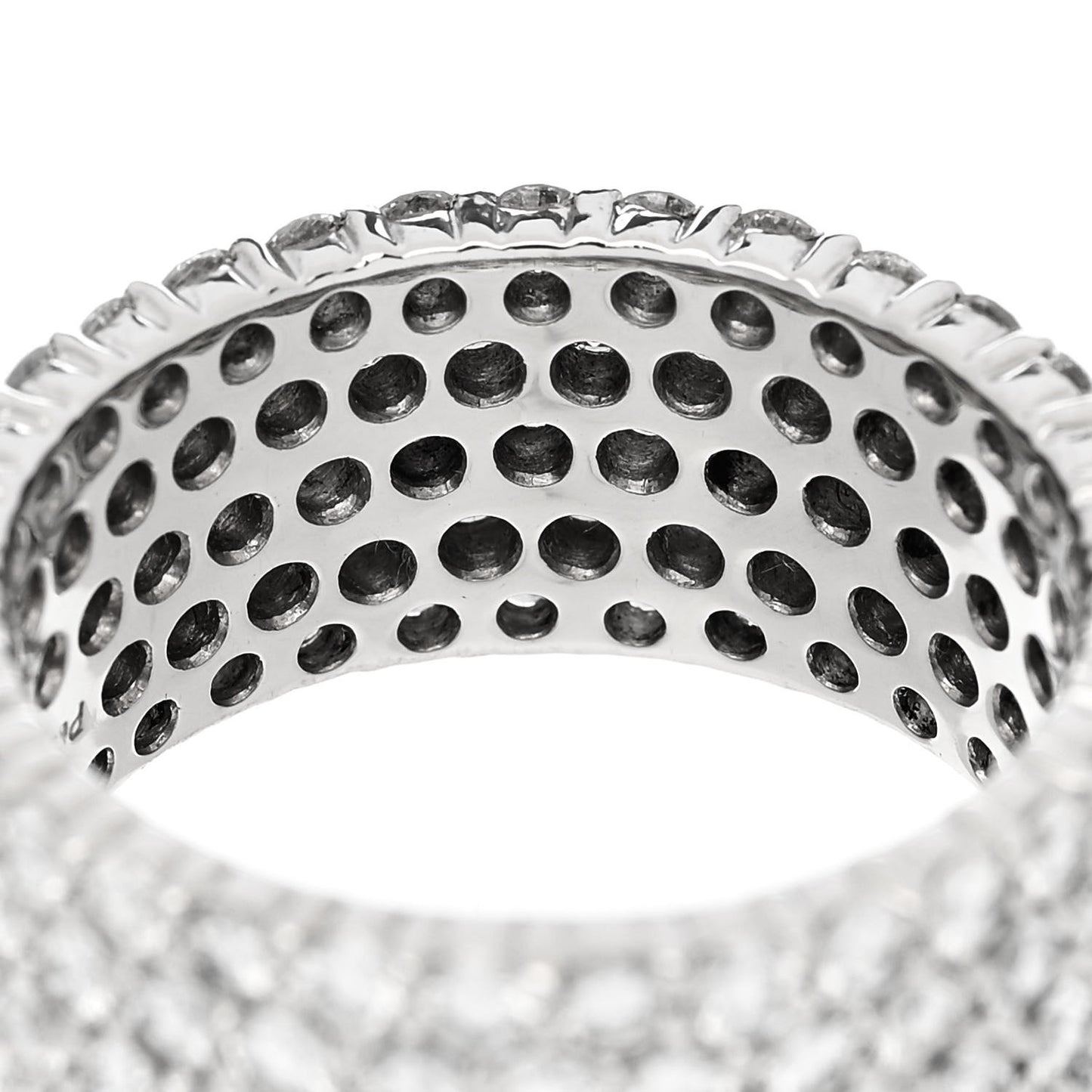 Platinum Diamond 5.24ctw Five Row Eternity Band Ring 58 8.5
